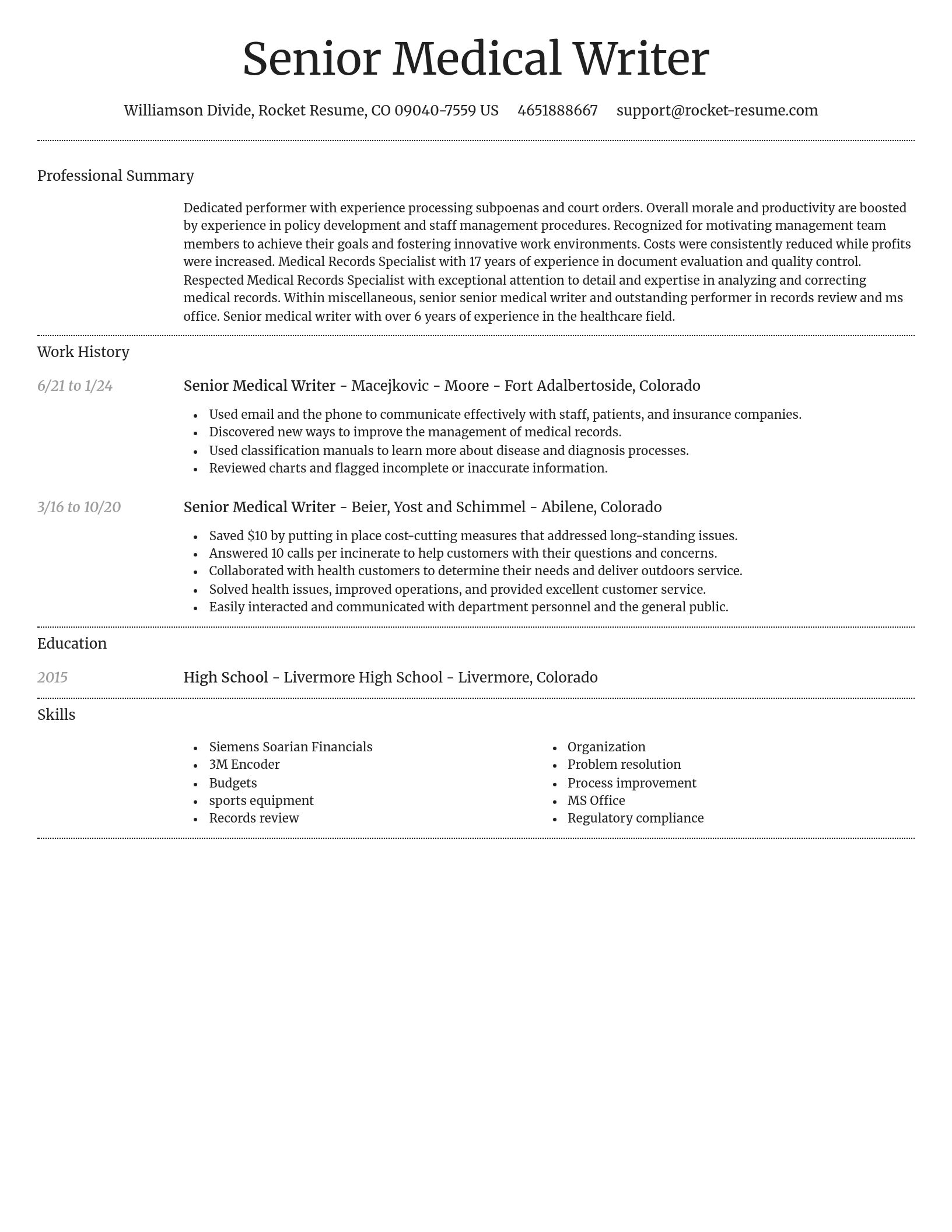 Dignified resume template