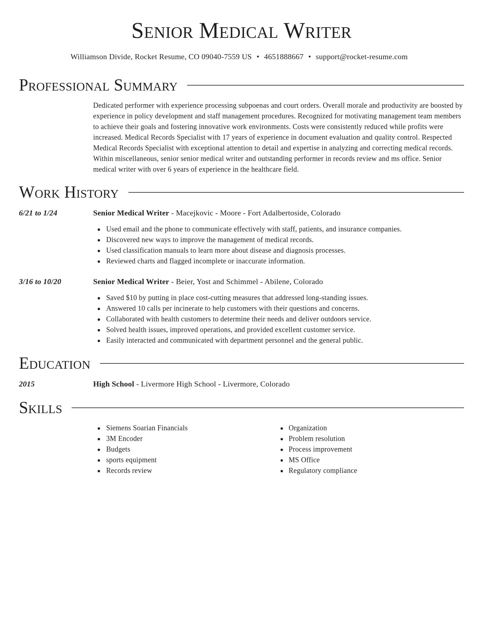 Director resume template