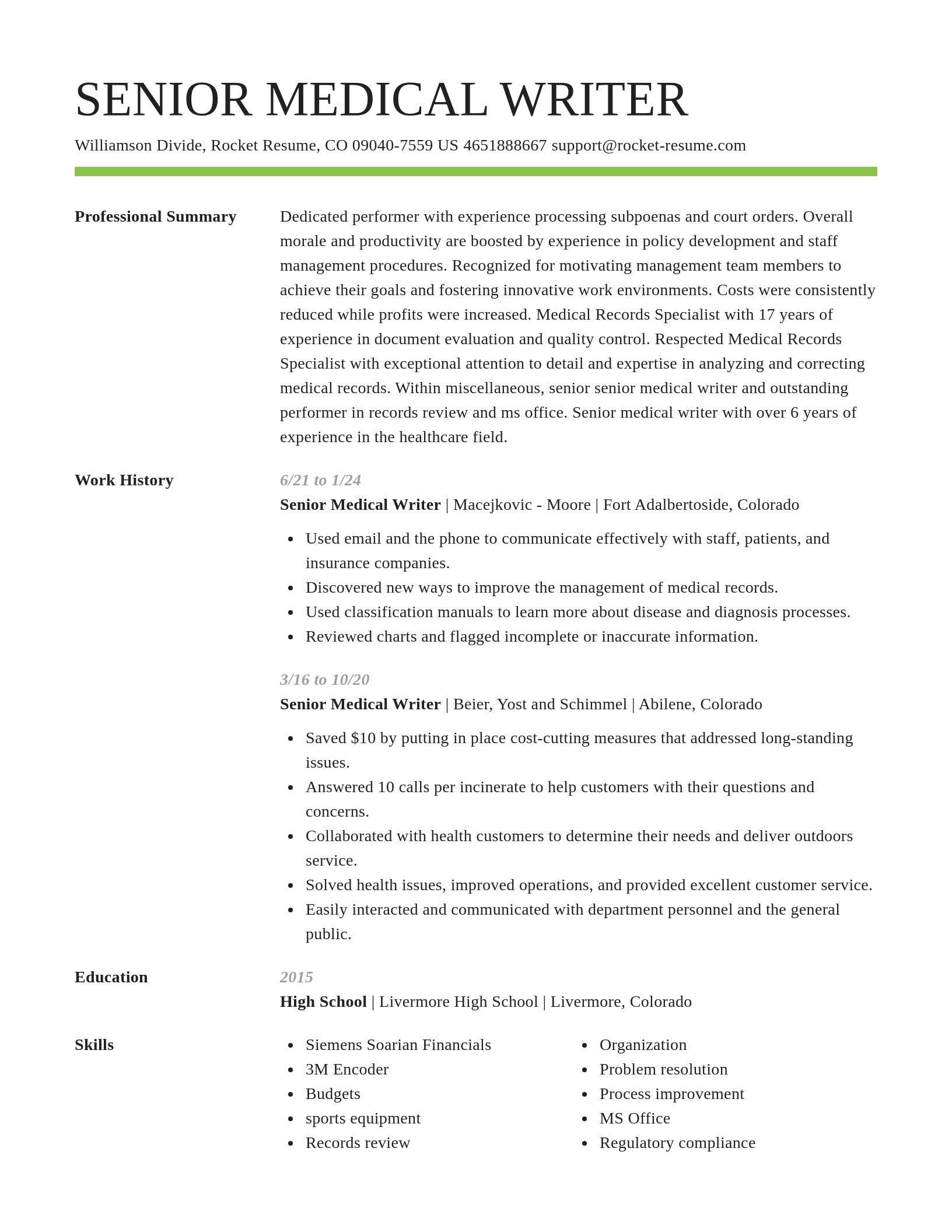 Smart resume template