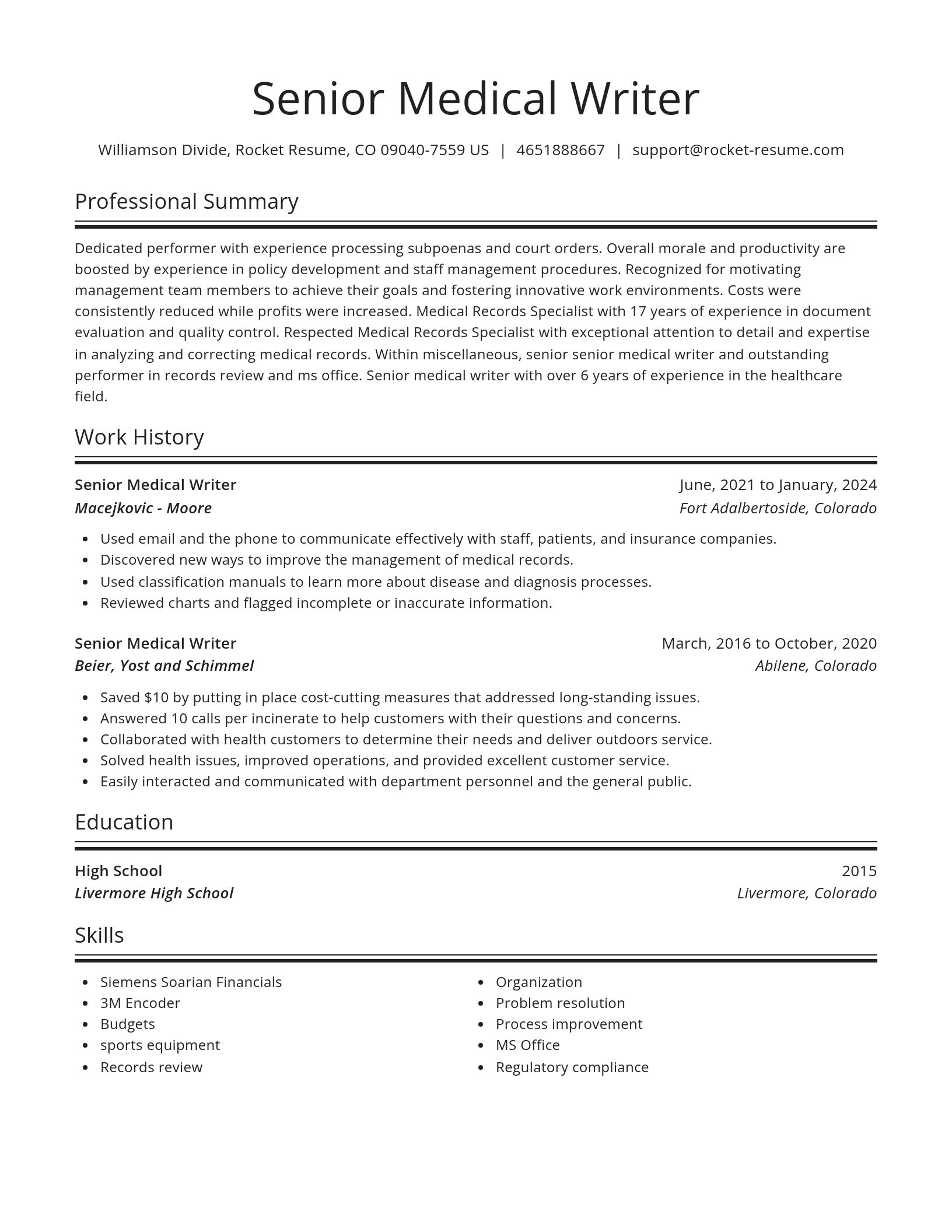 Spotlight resume template