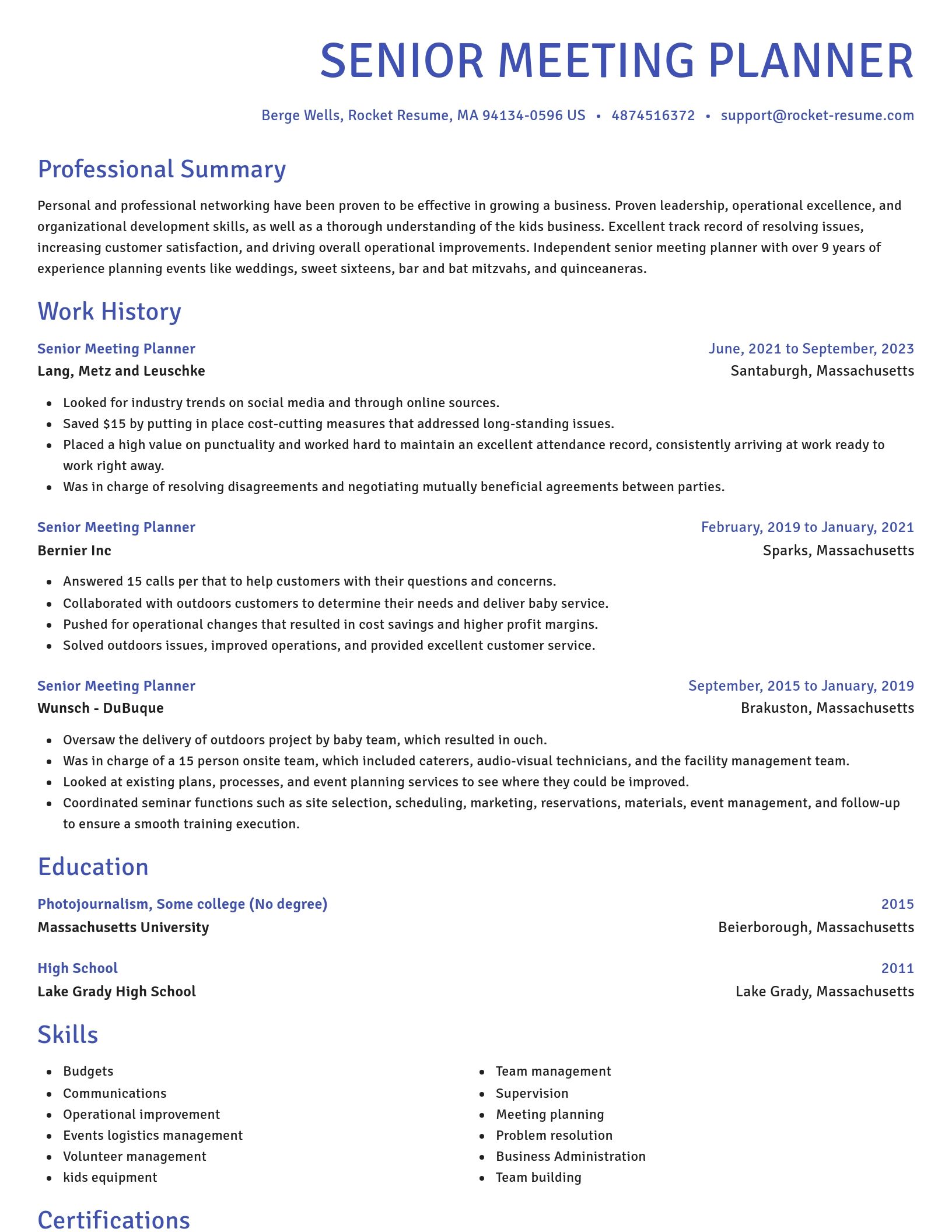Novel resume template