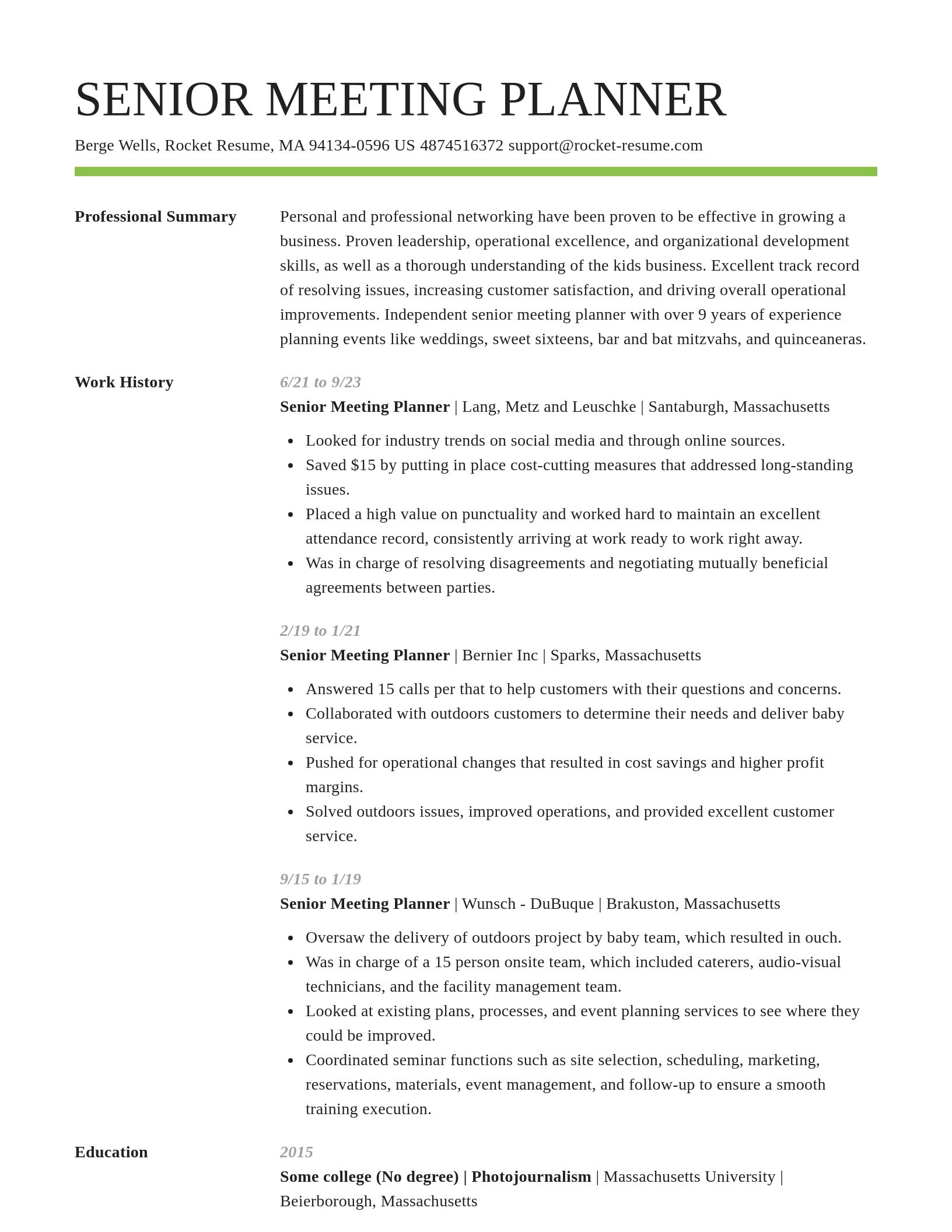 Smart resume template