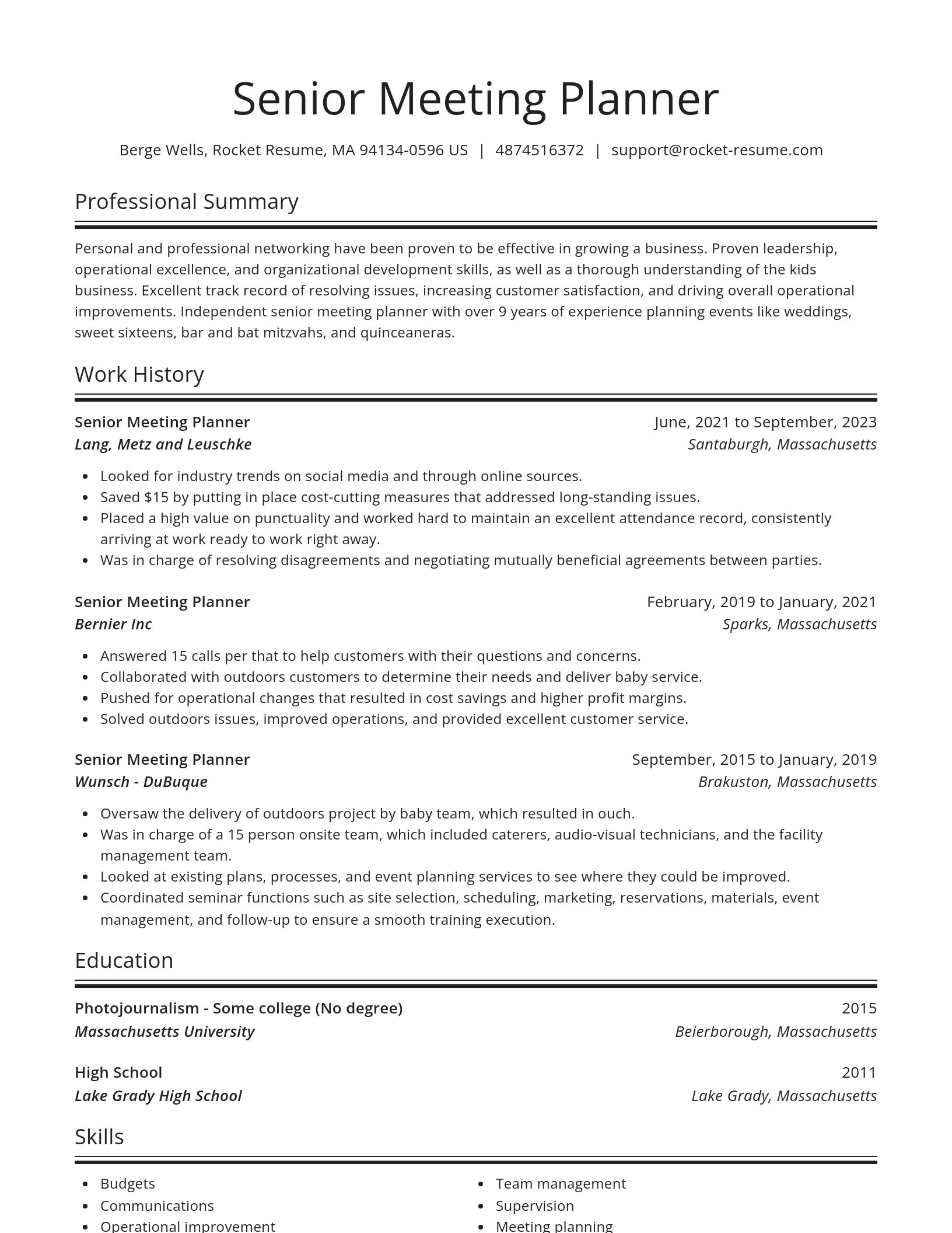 Spotlight resume template