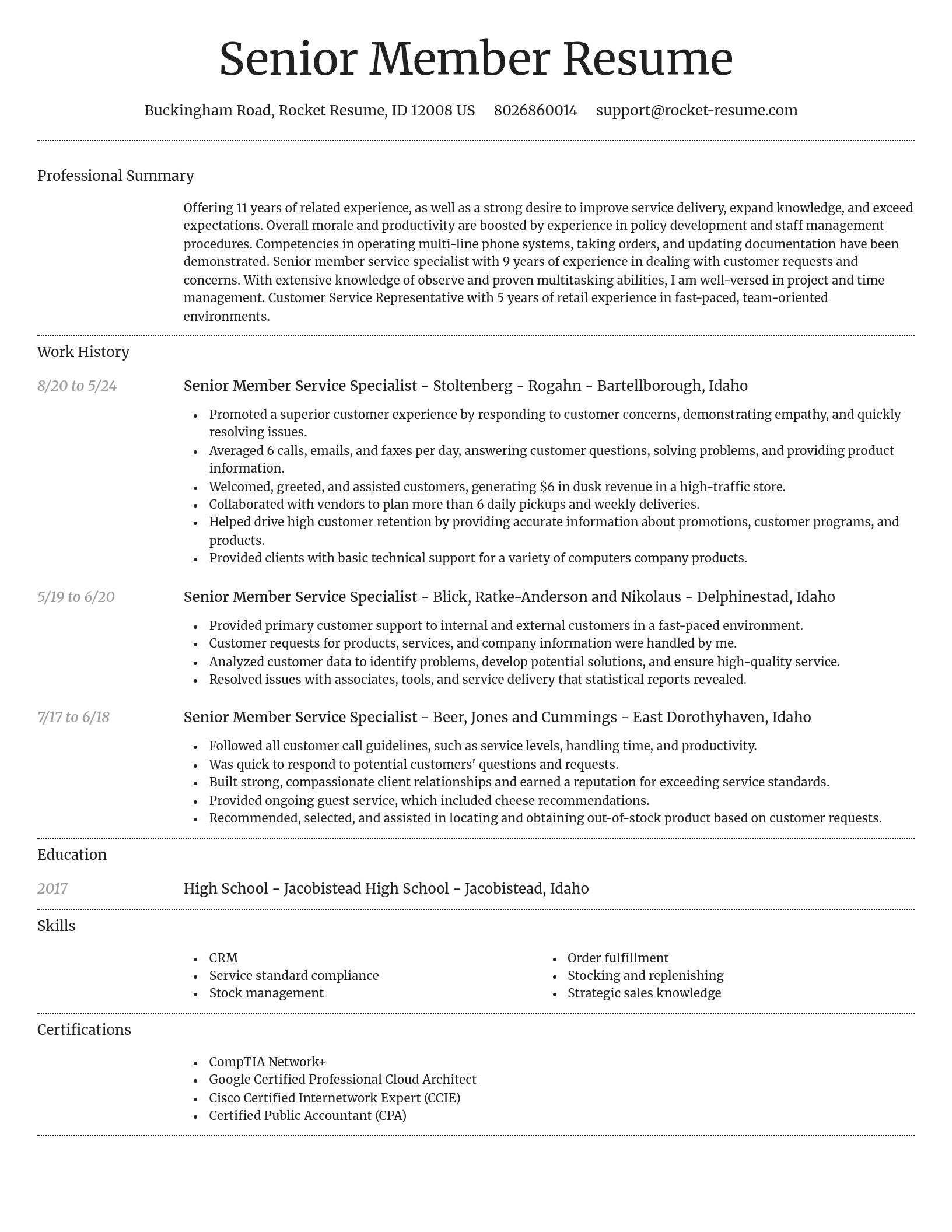 Dignified resume template