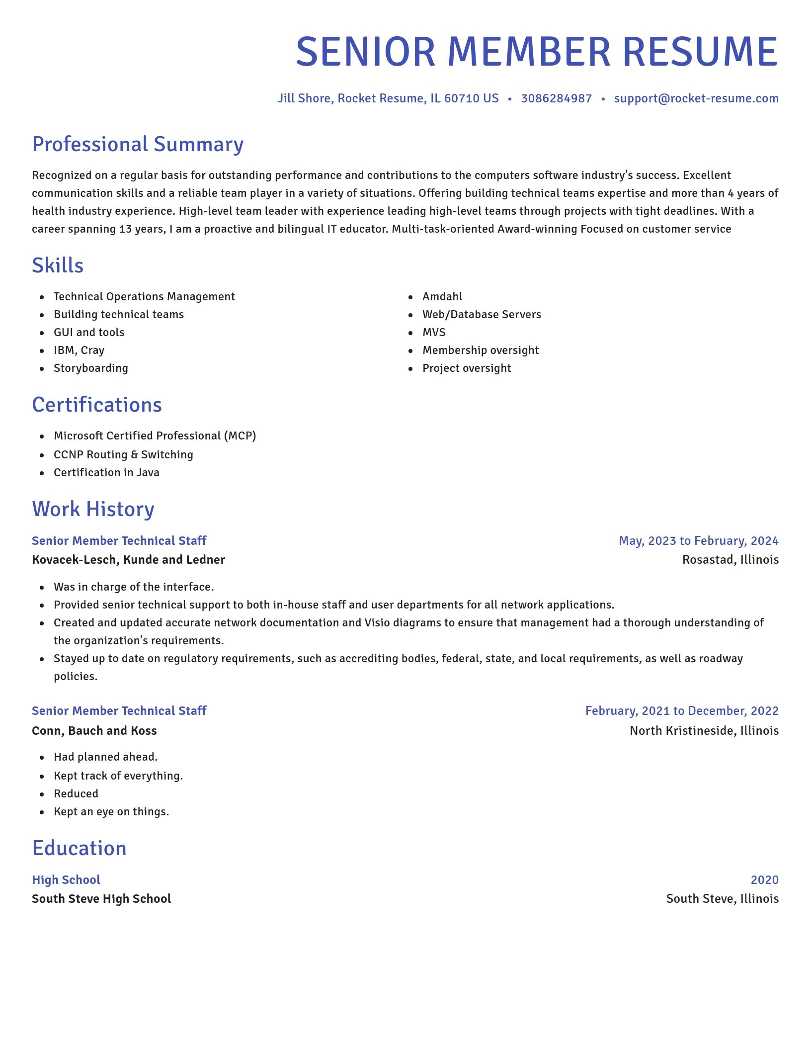 Novel resume template