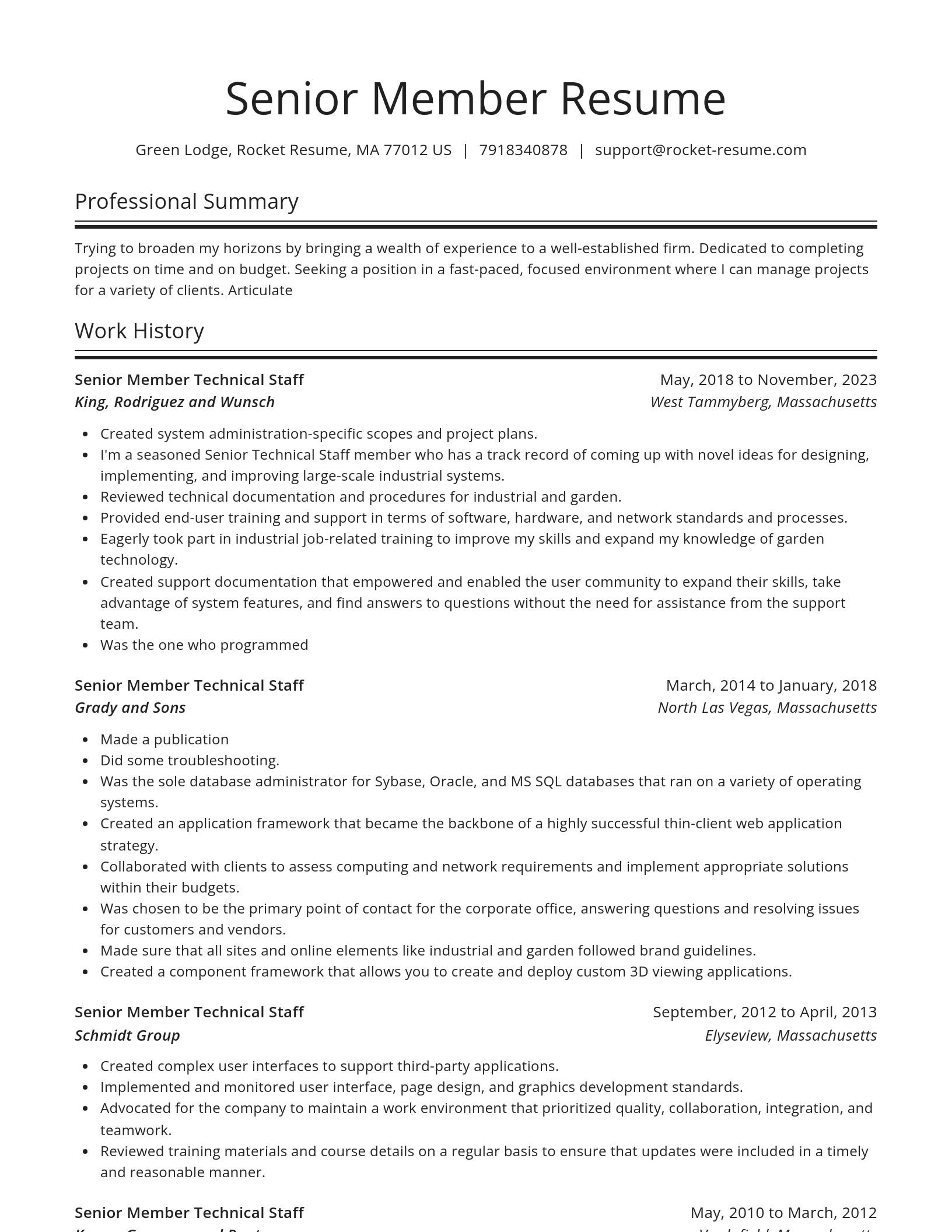 Spotlight resume template