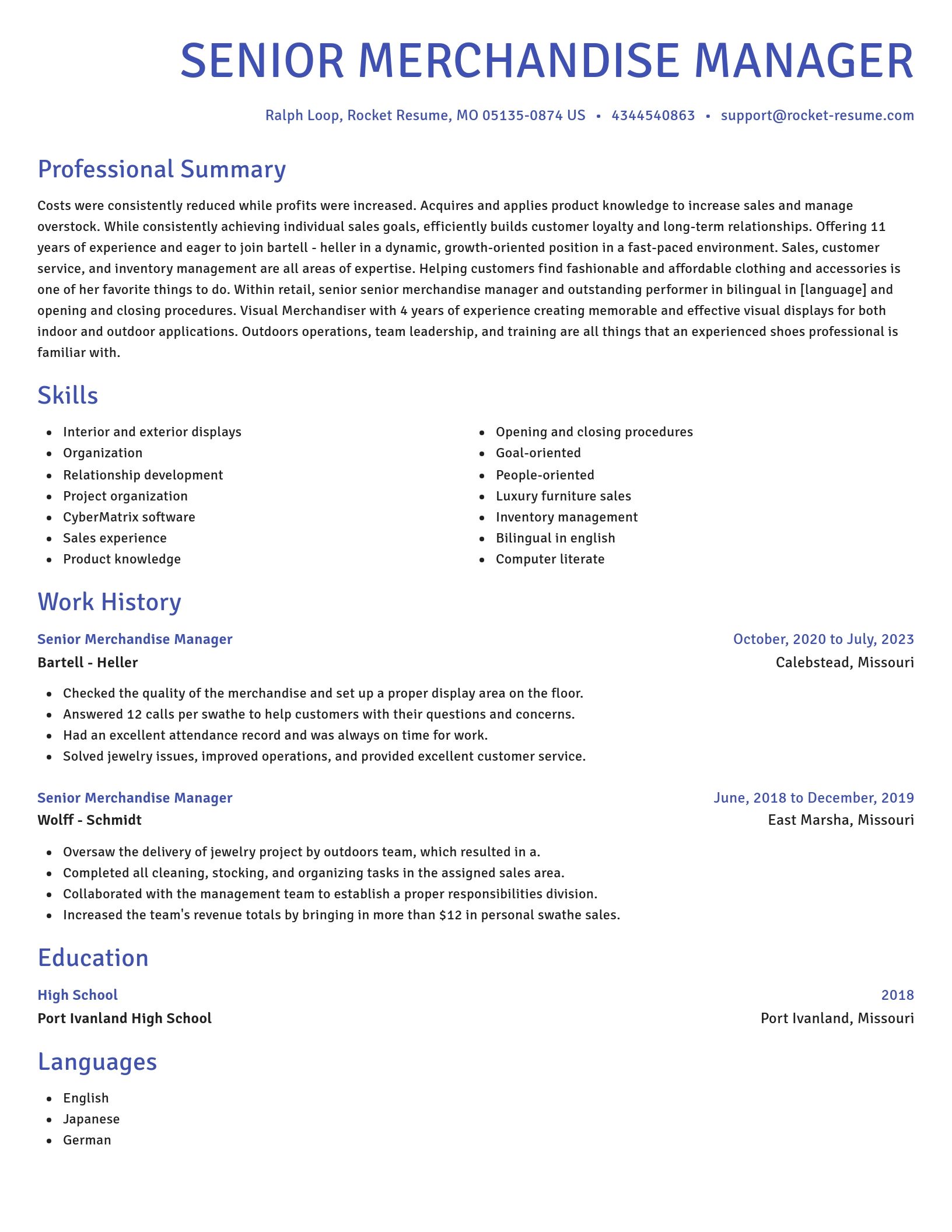 Novel resume template