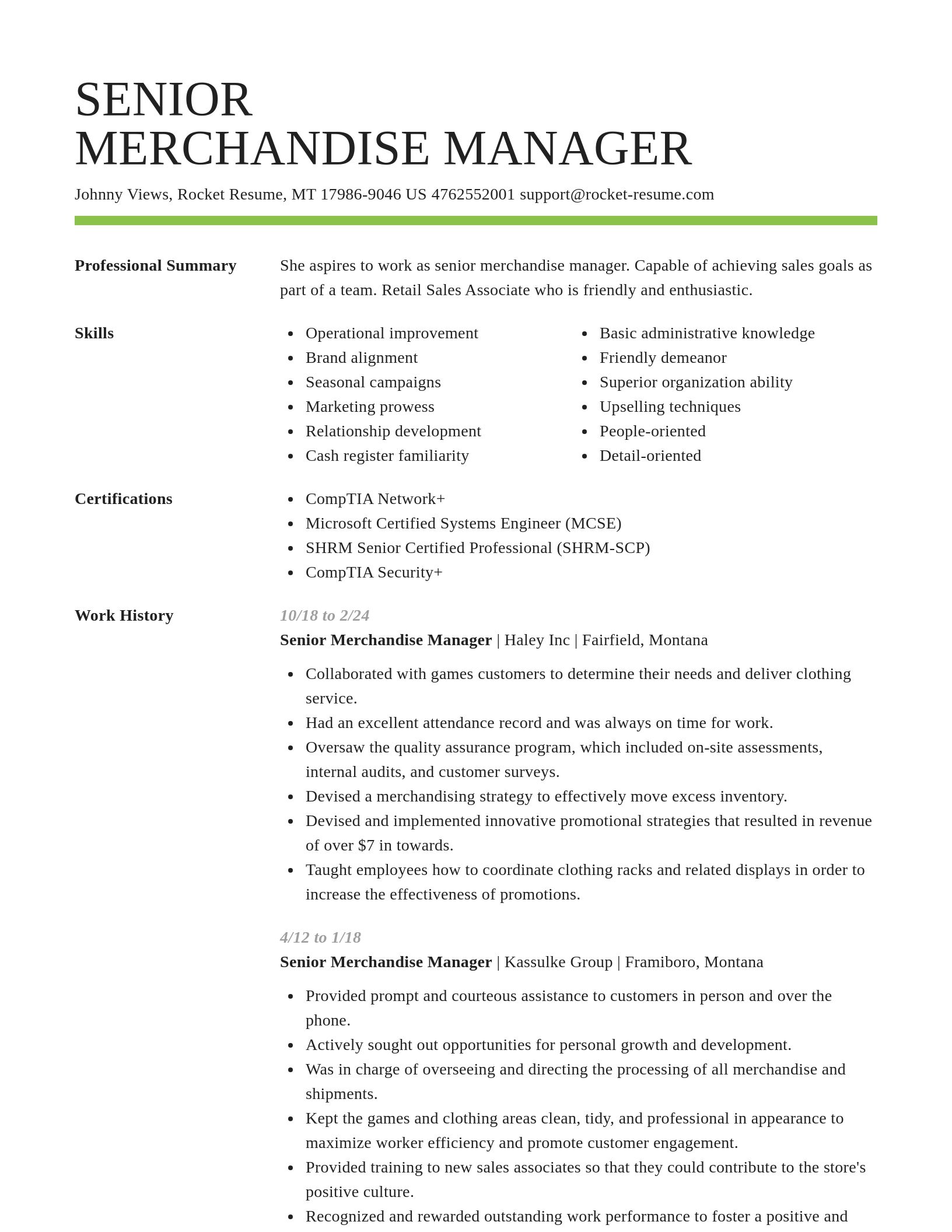 Smart resume template