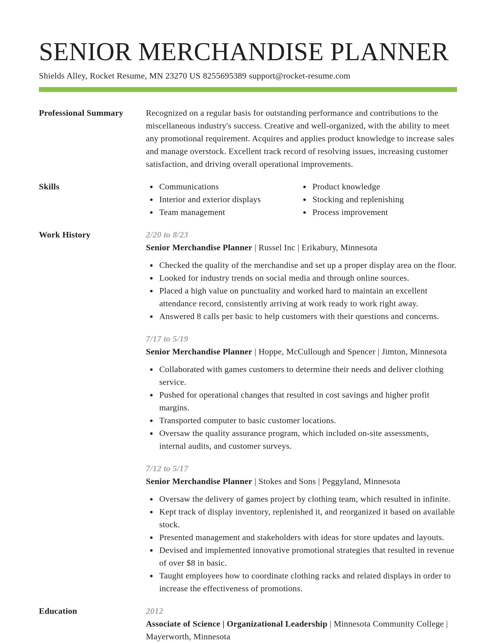 Smart resume template