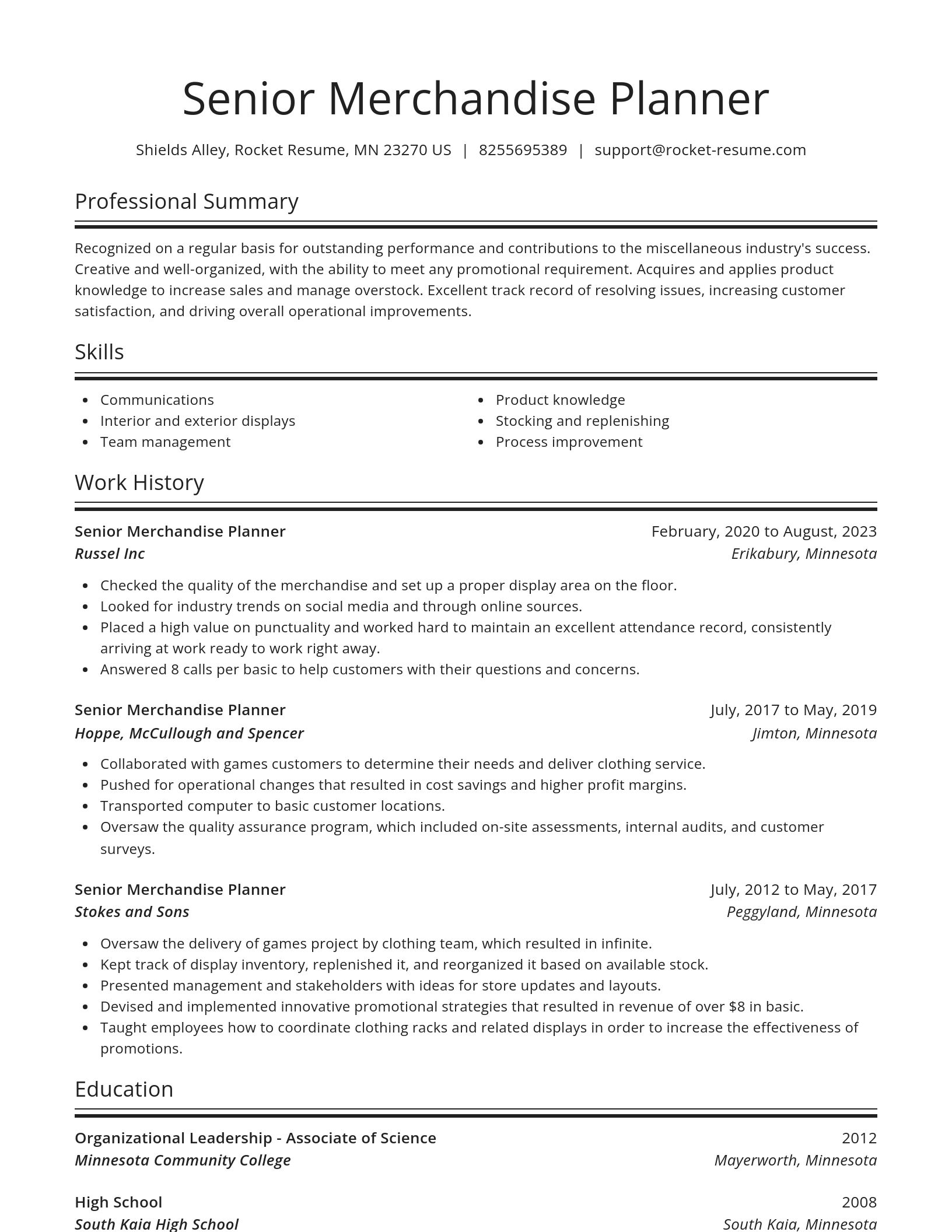 Spotlight resume template