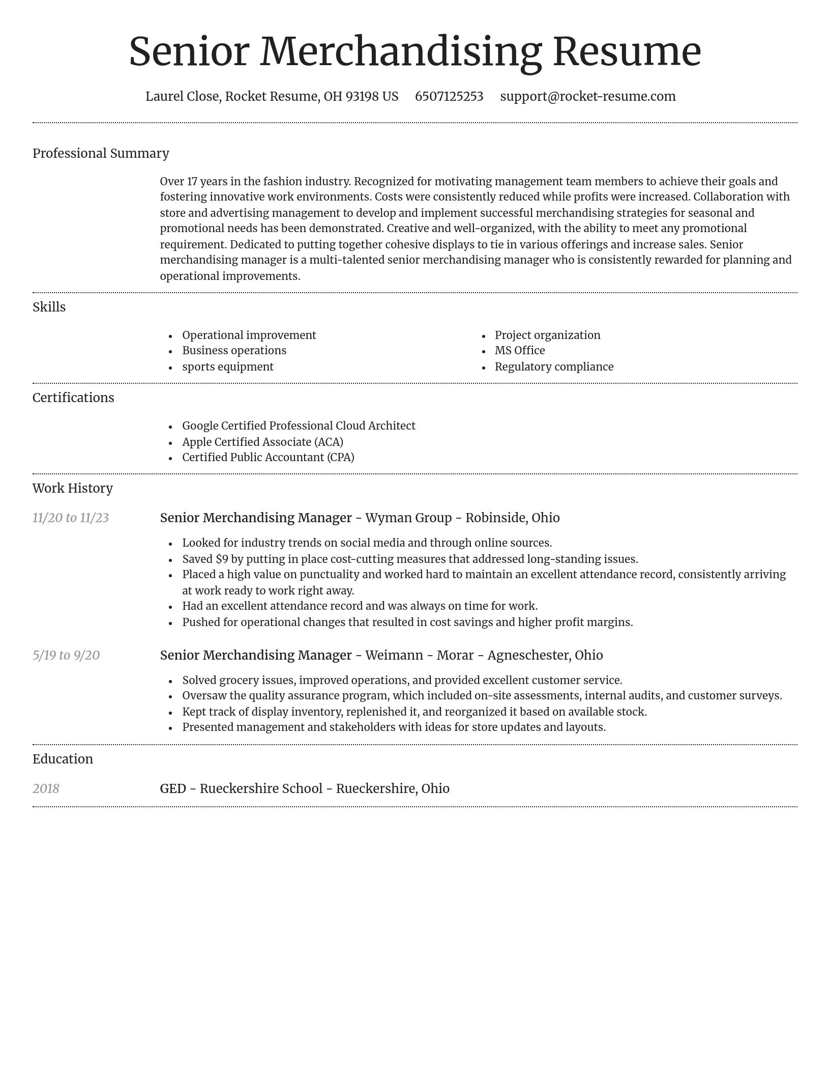 Dignified resume template