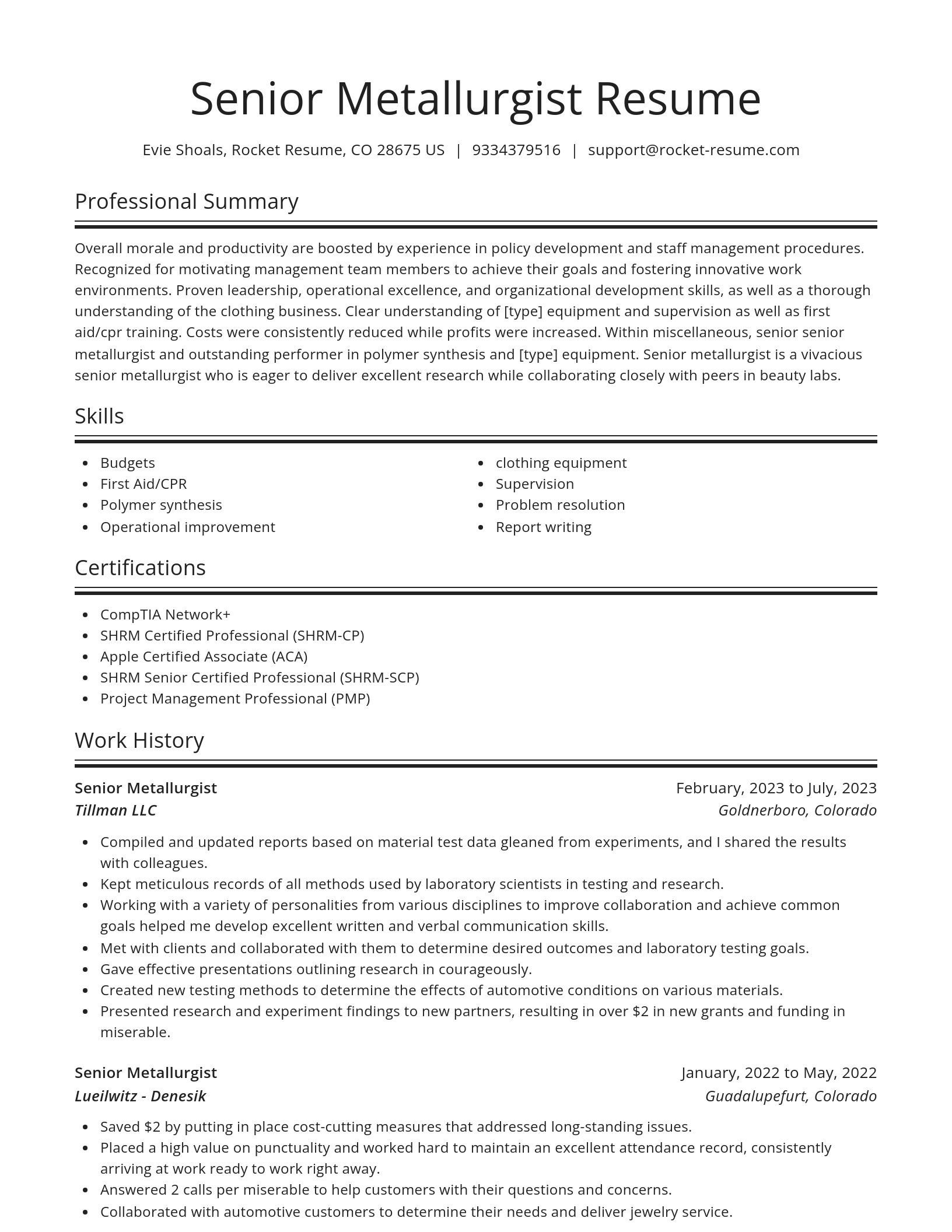 Spotlight resume template