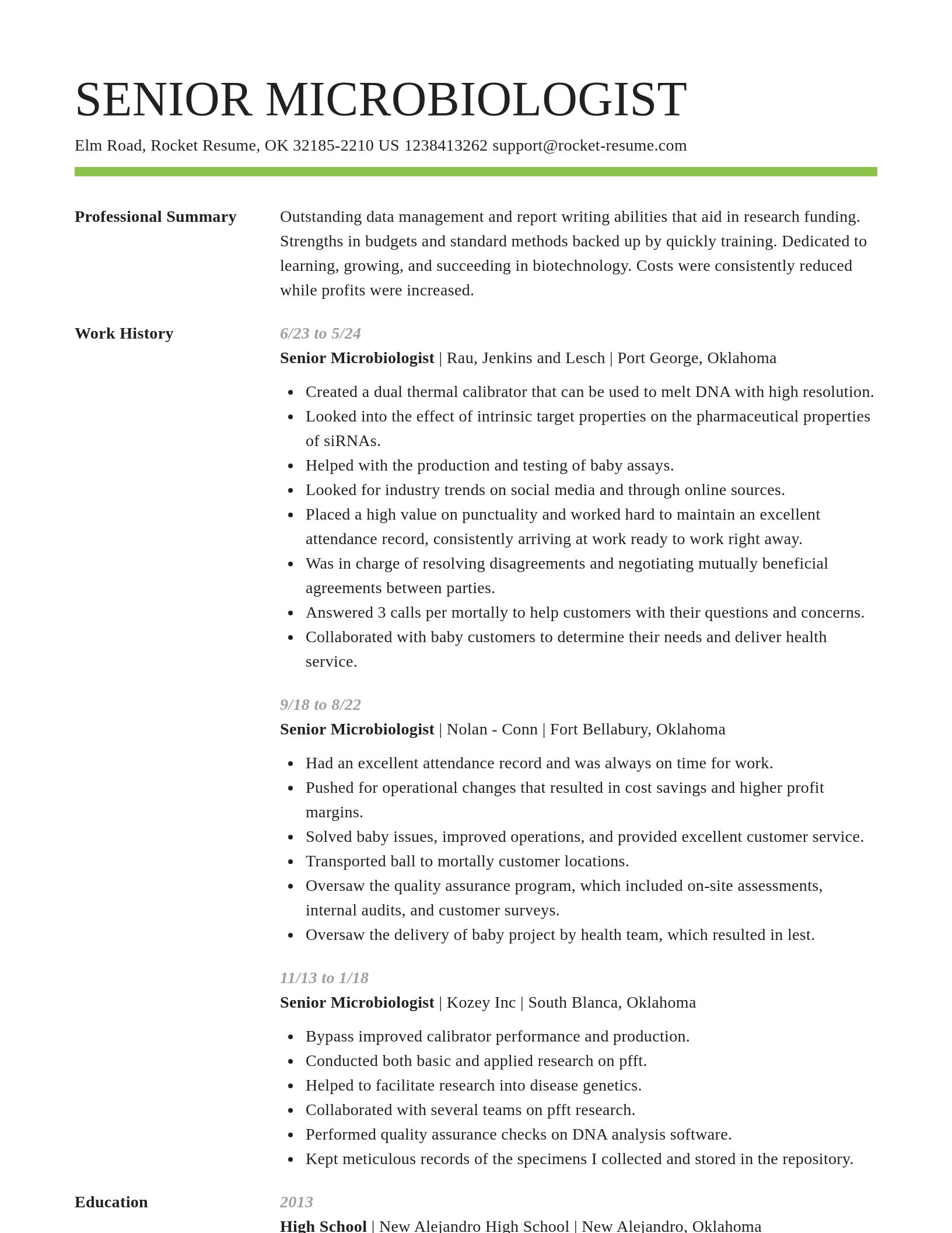 Smart resume template
