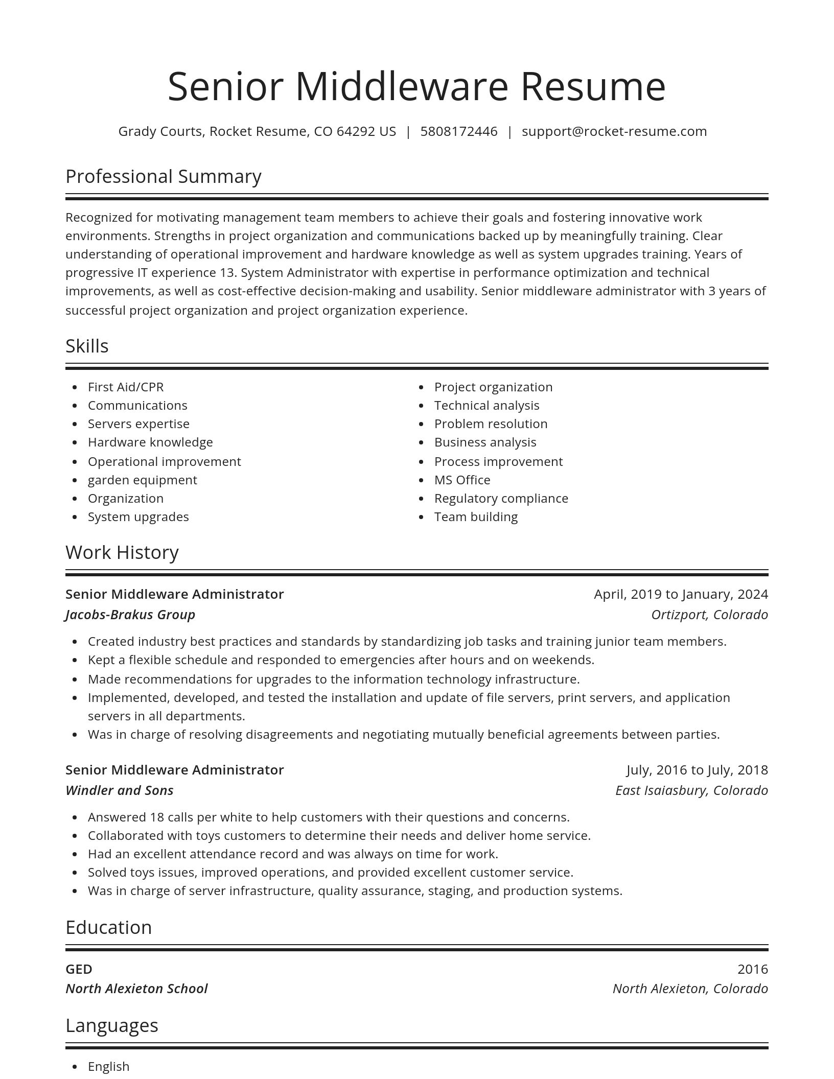 Spotlight resume template