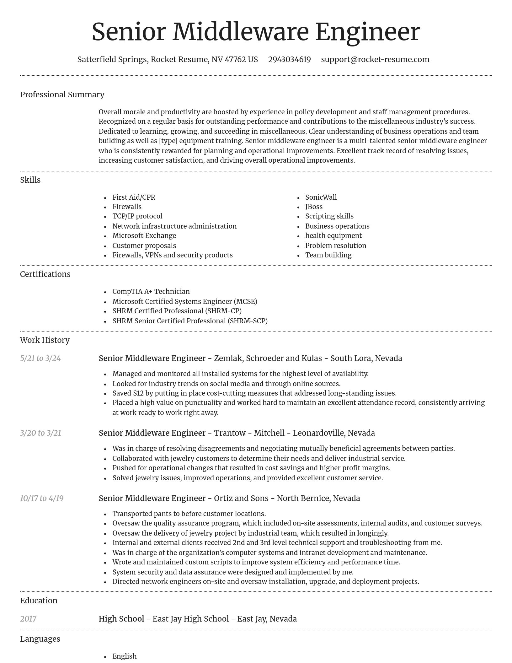Dignified resume template