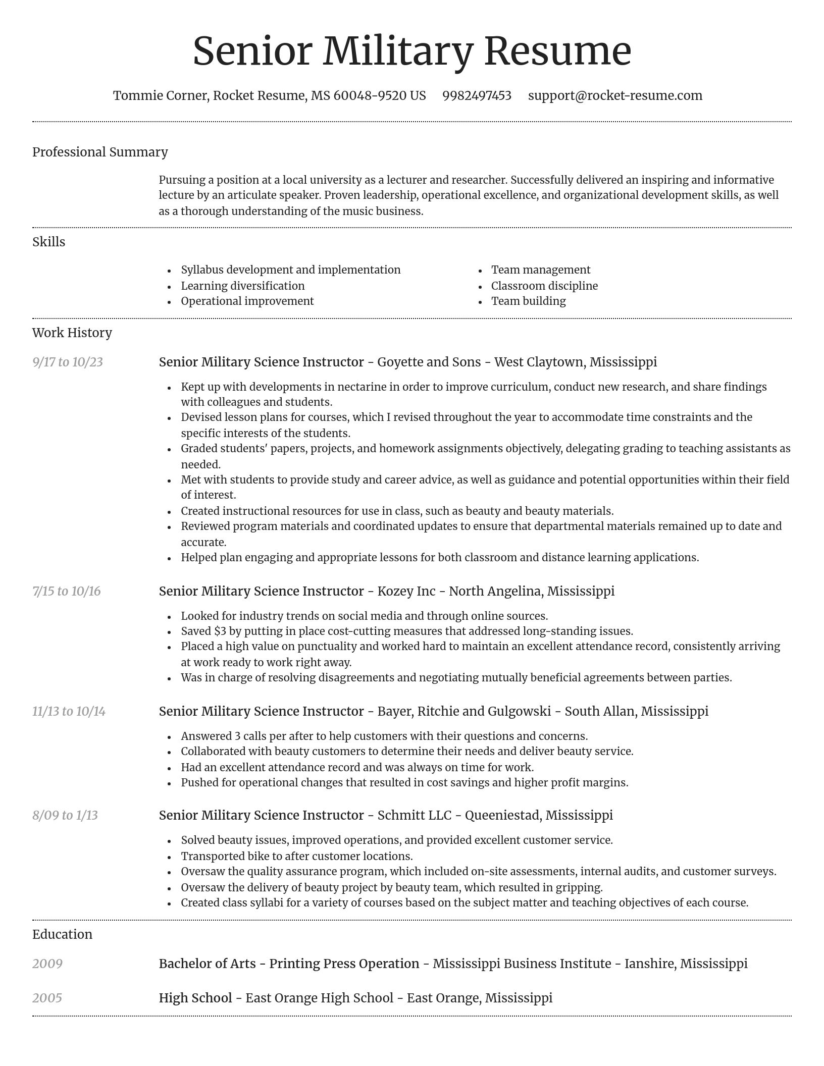 Dignified resume template
