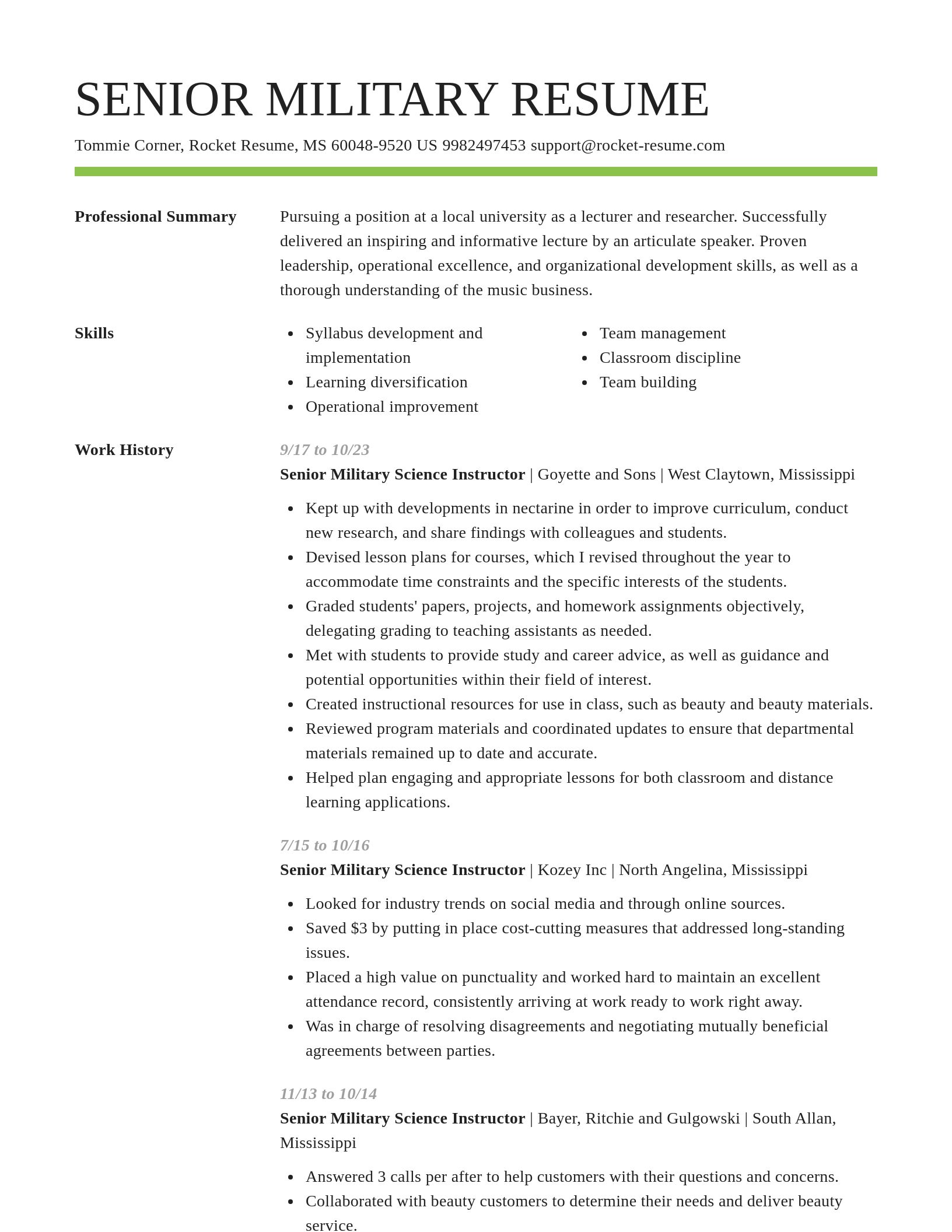 Smart resume template
