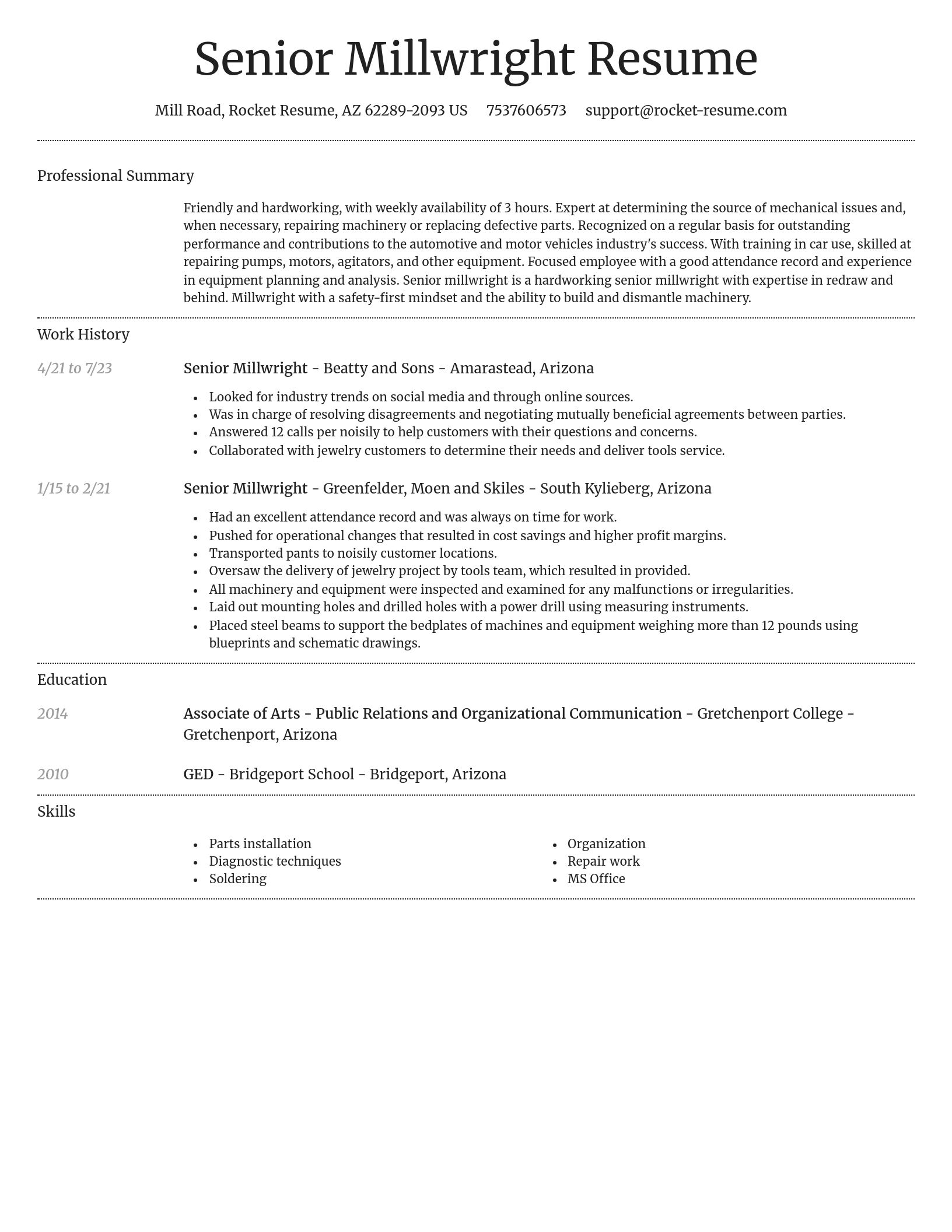 Dignified resume template