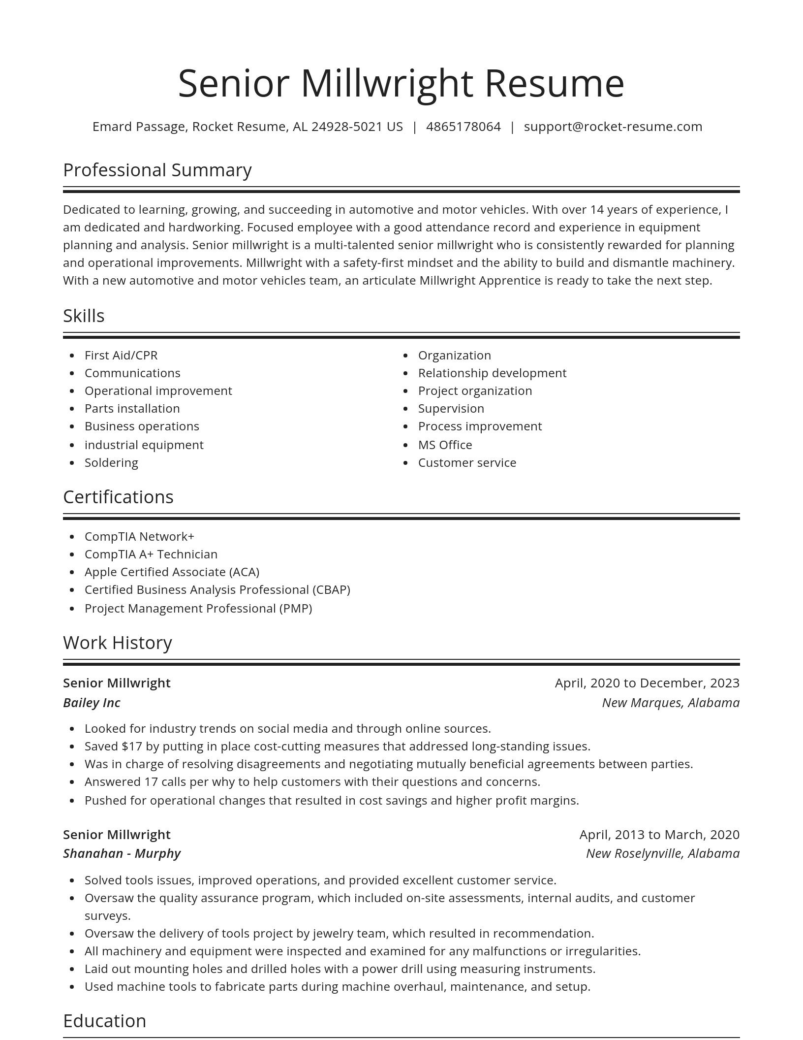 Spotlight resume template