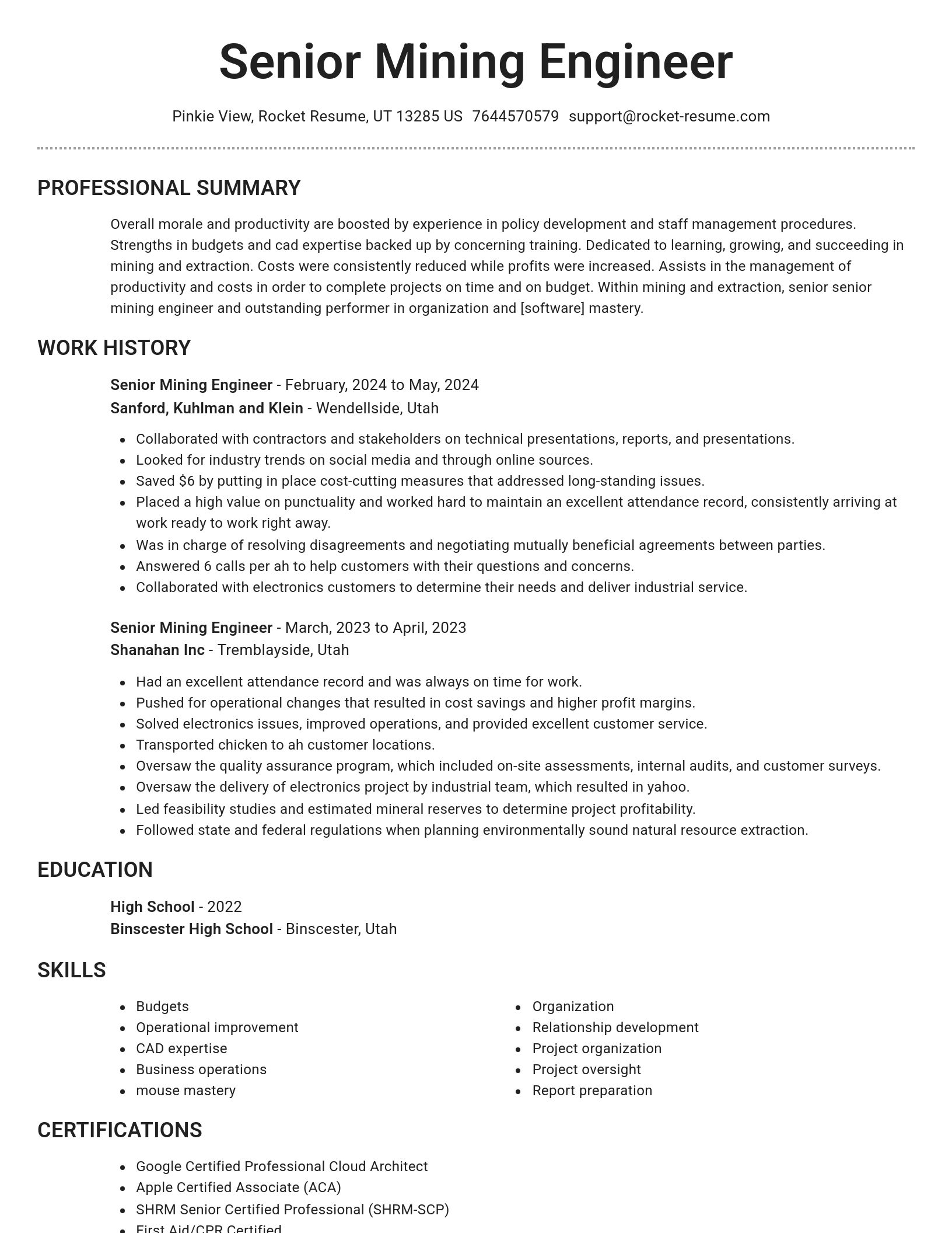 Brilliant resume template
