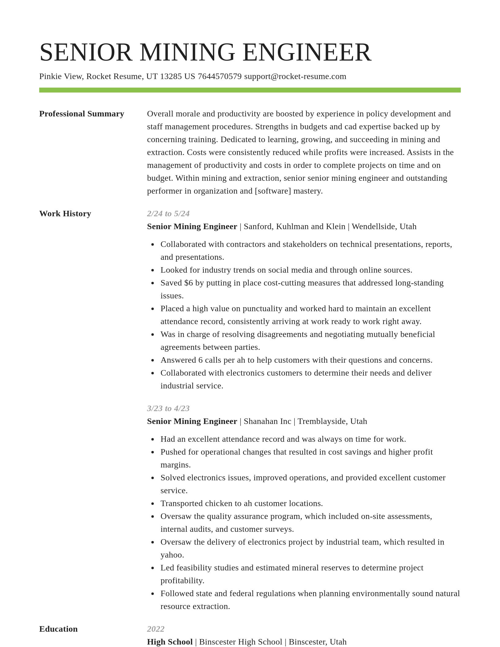 Smart resume template