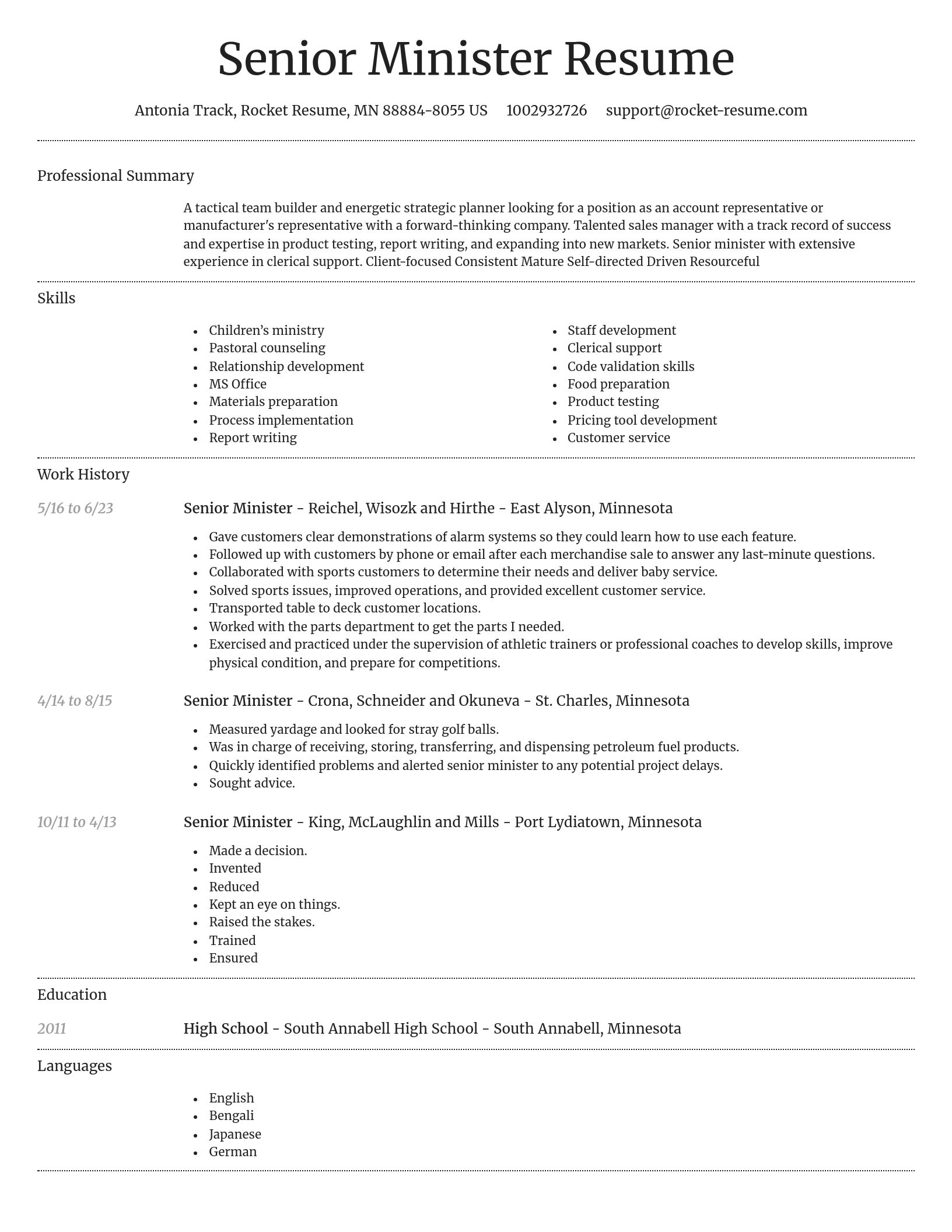 Dignified resume template
