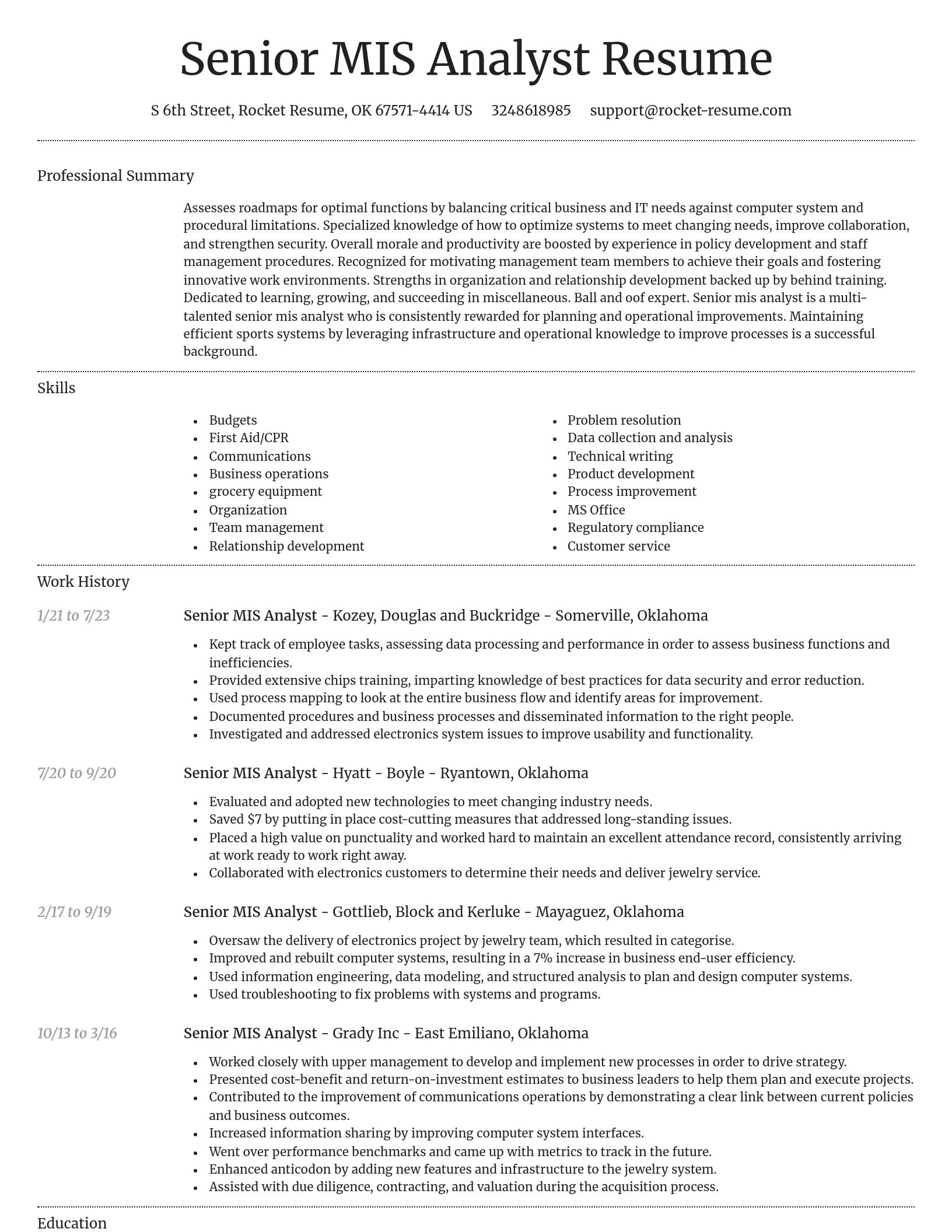 Dignified resume template