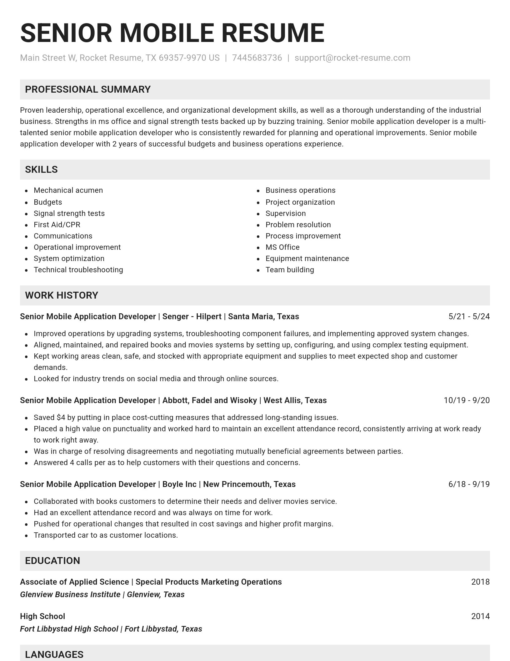 Genius resume template