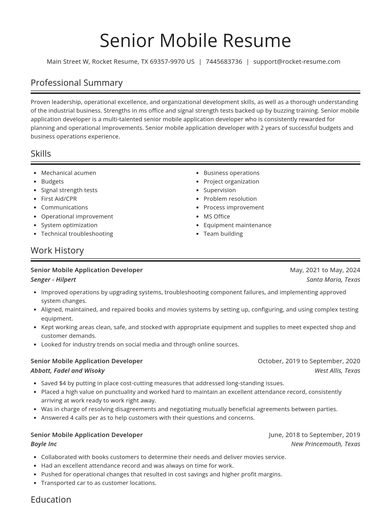Spotlight resume template