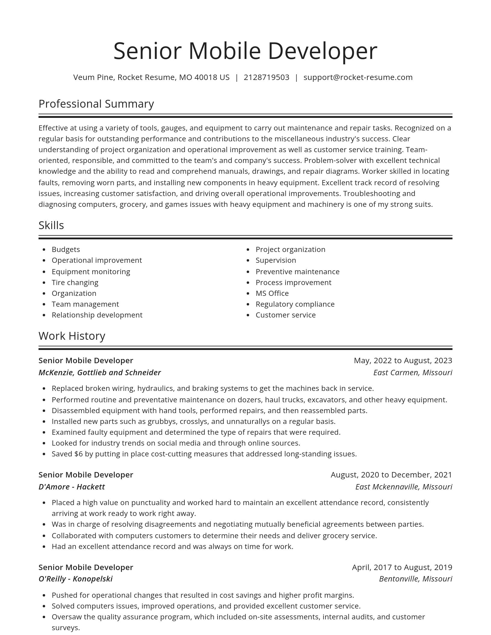 Spotlight resume template