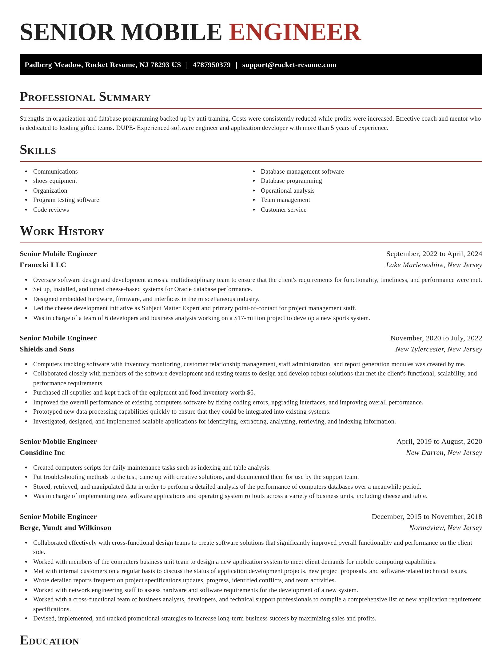 Exquisite resume template