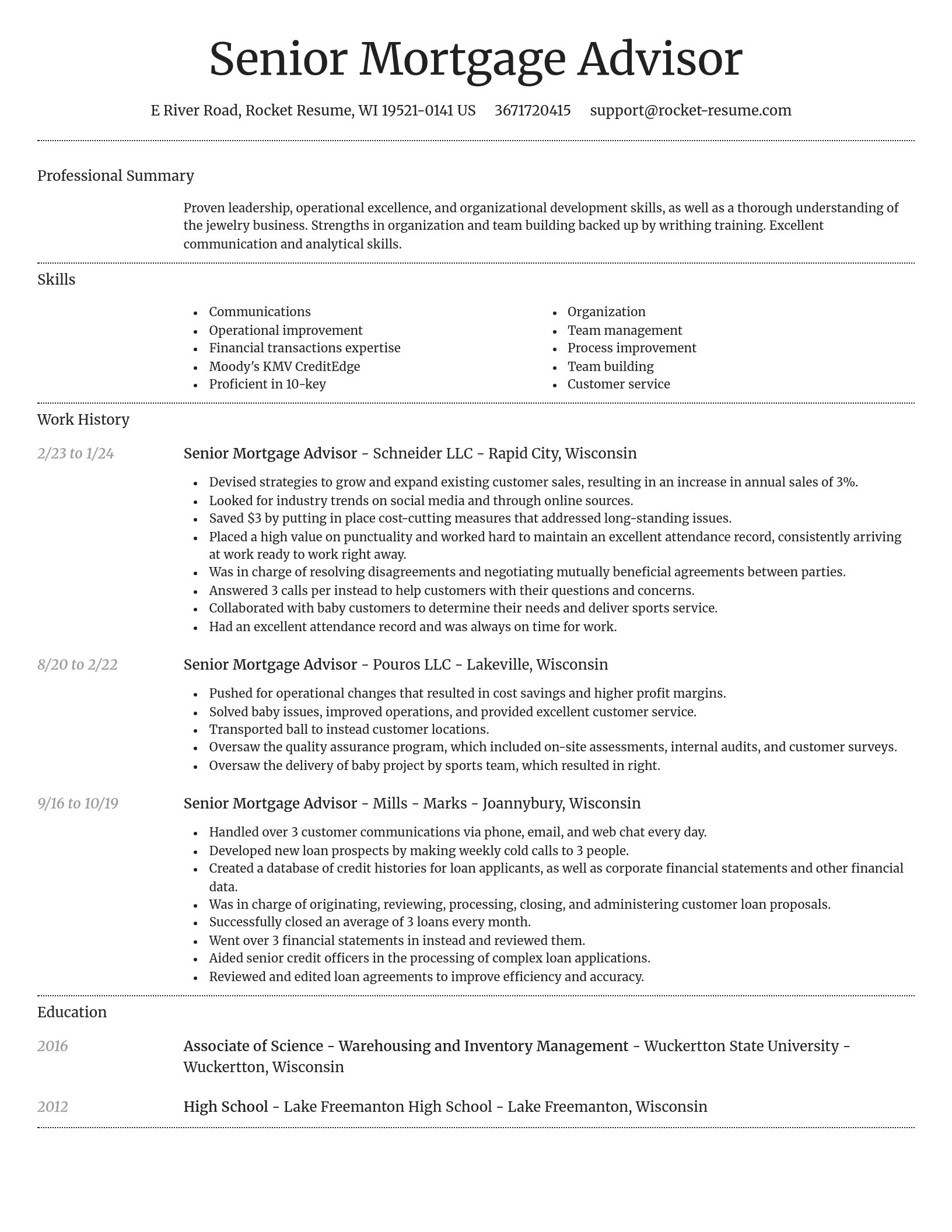 Dignified resume template