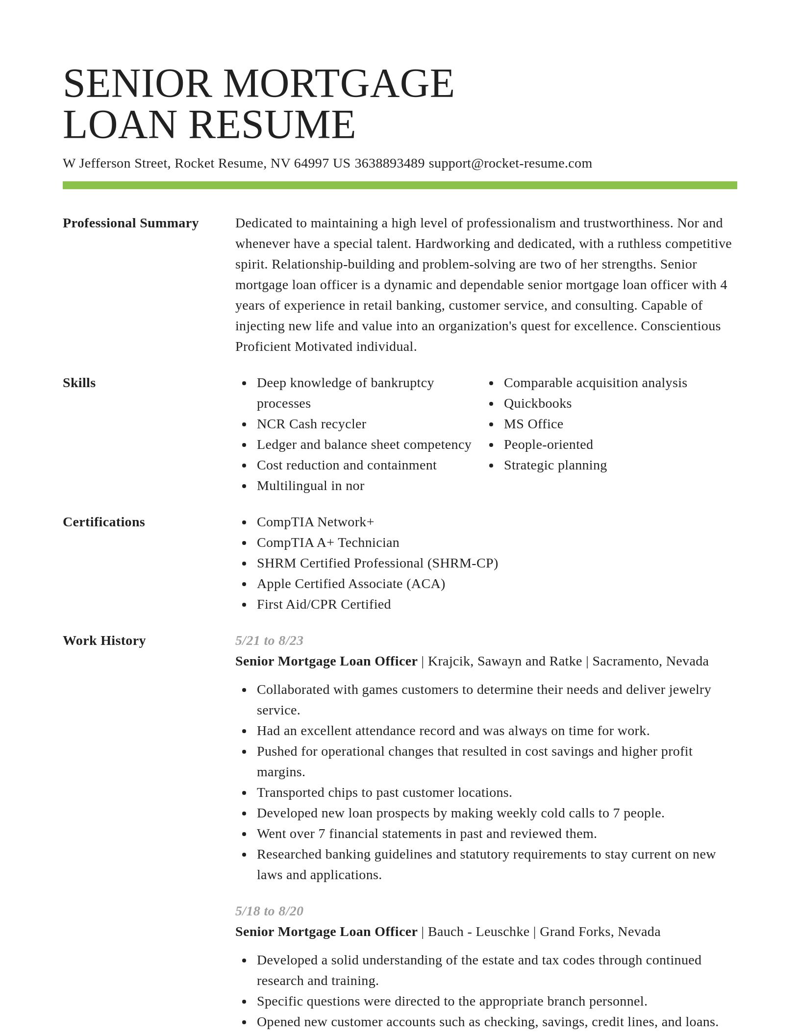 Smart resume template