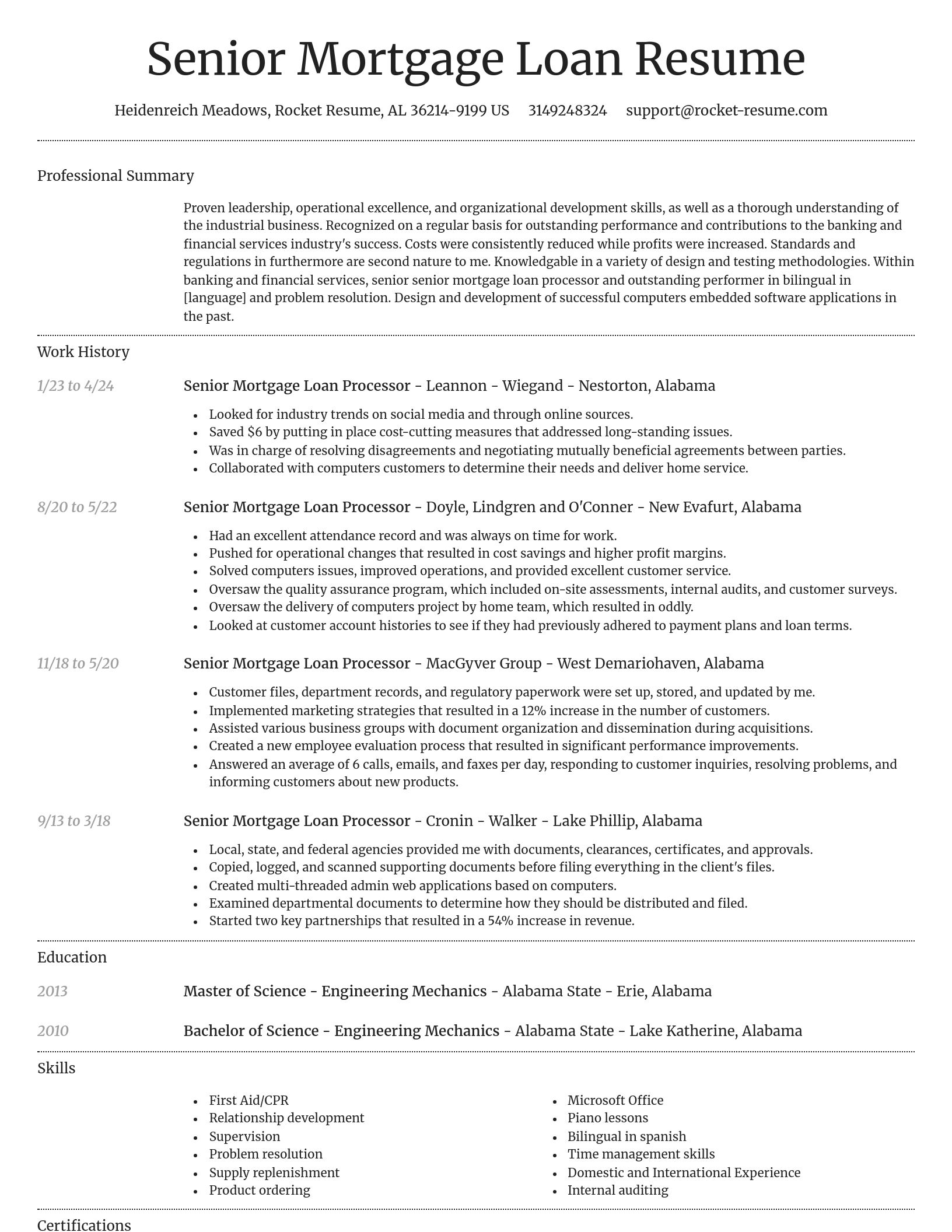 Dignified resume template
