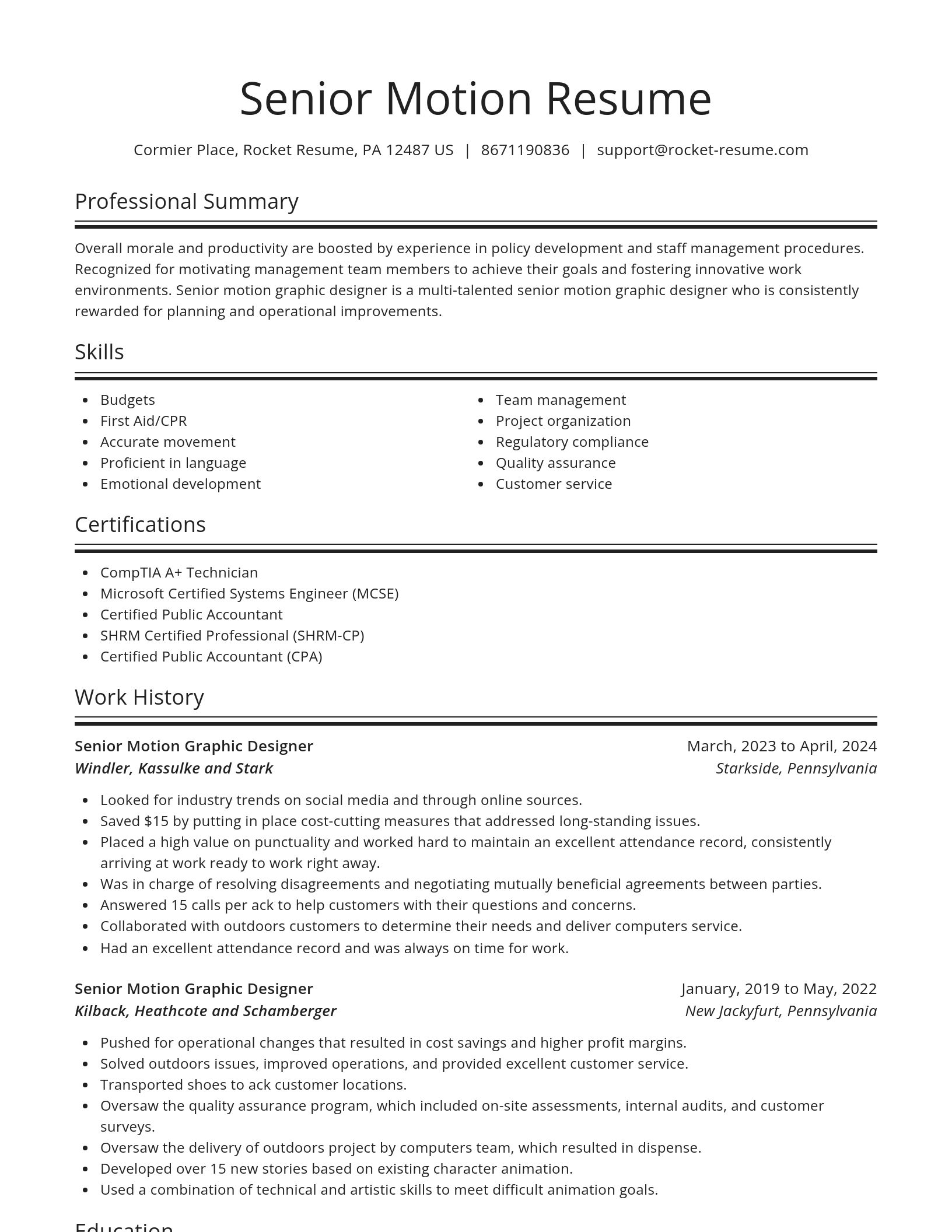 Spotlight resume template