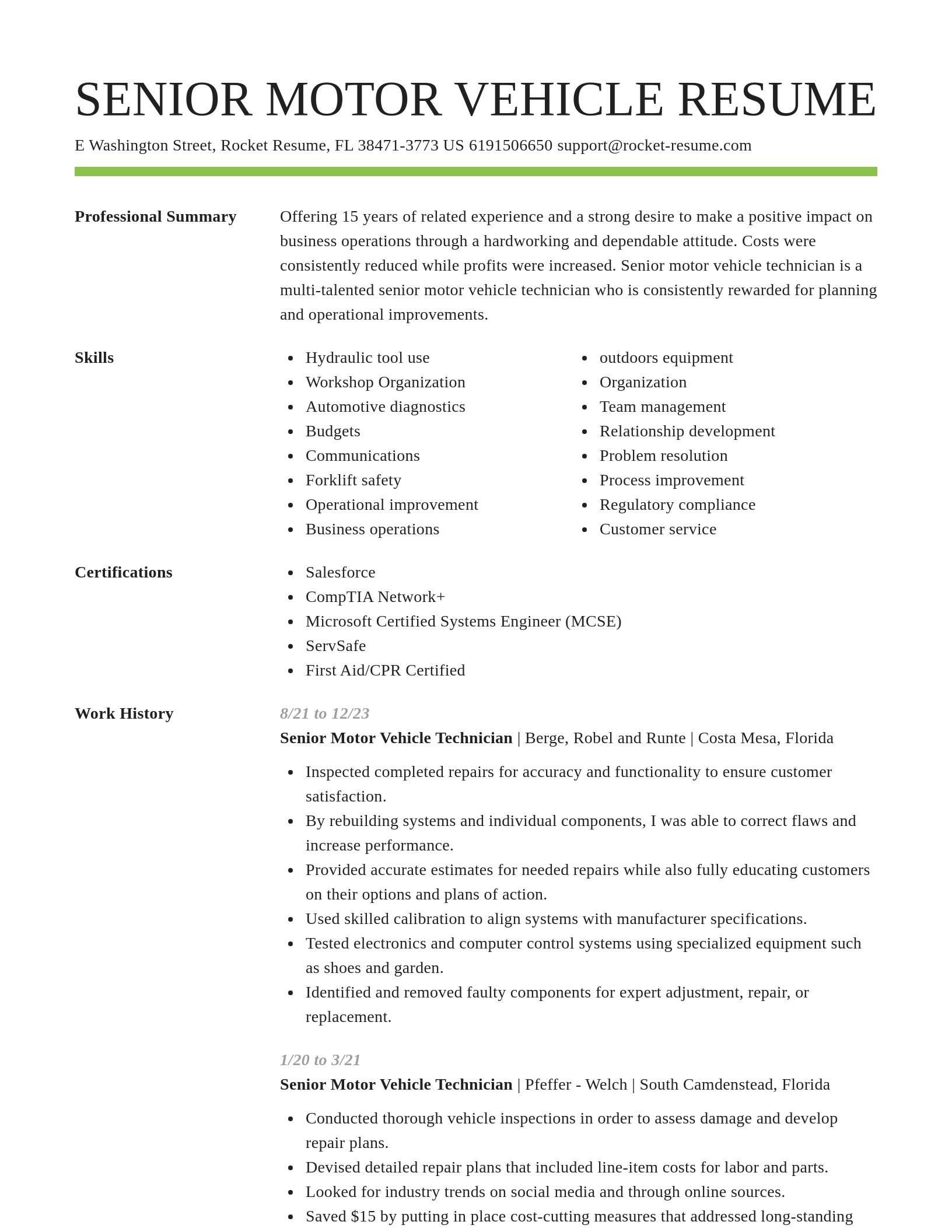 Smart resume template