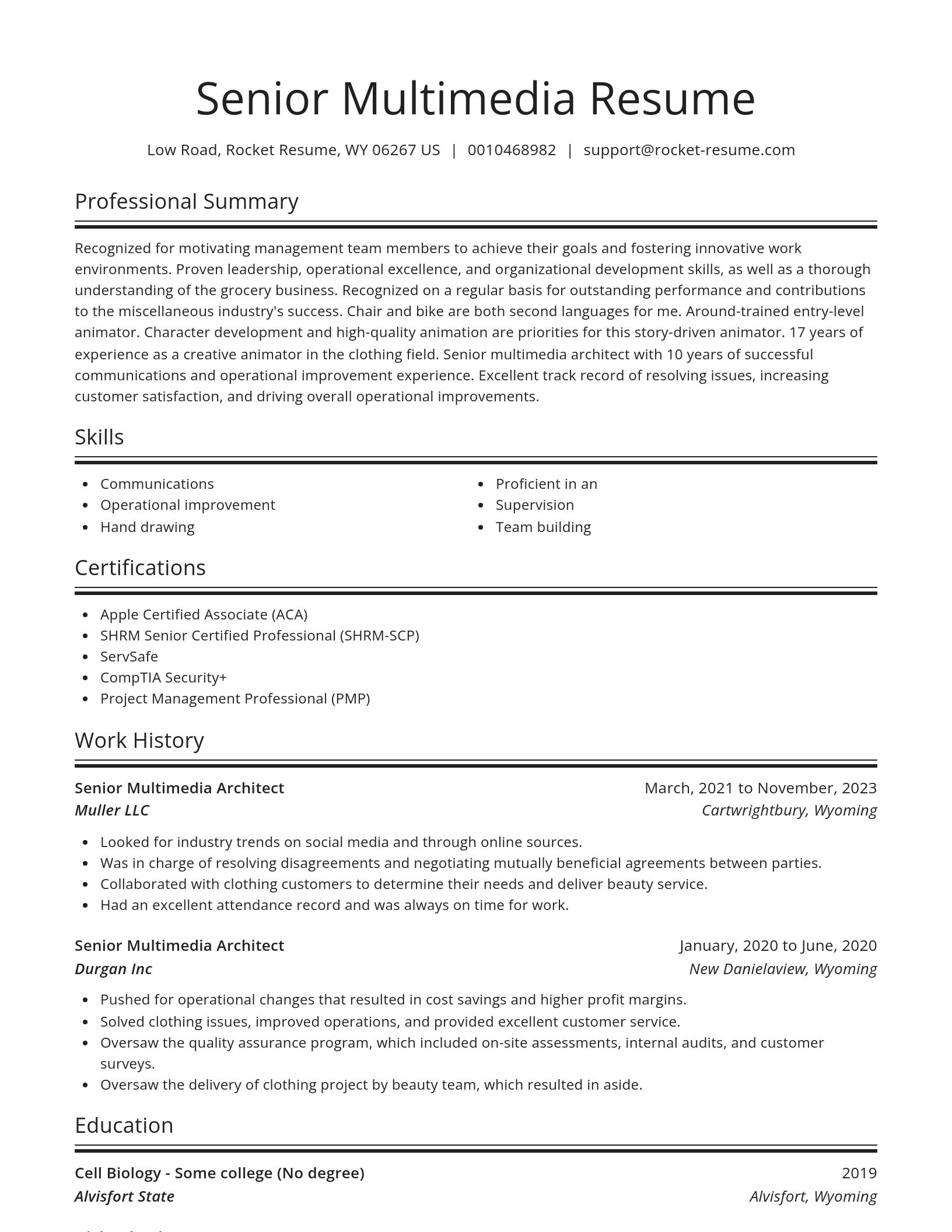 Spotlight resume template