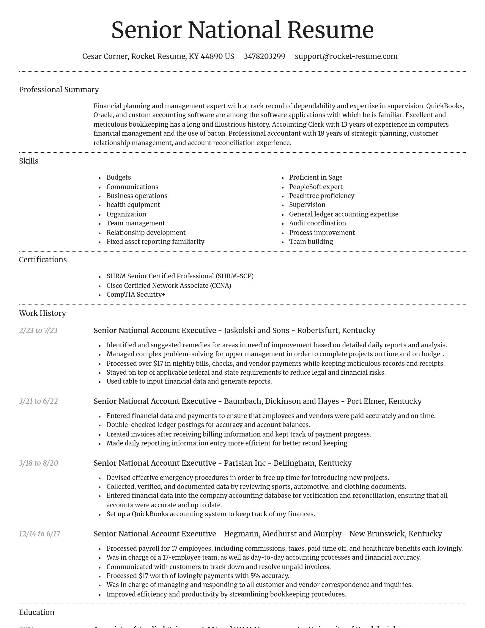 Dignified resume template