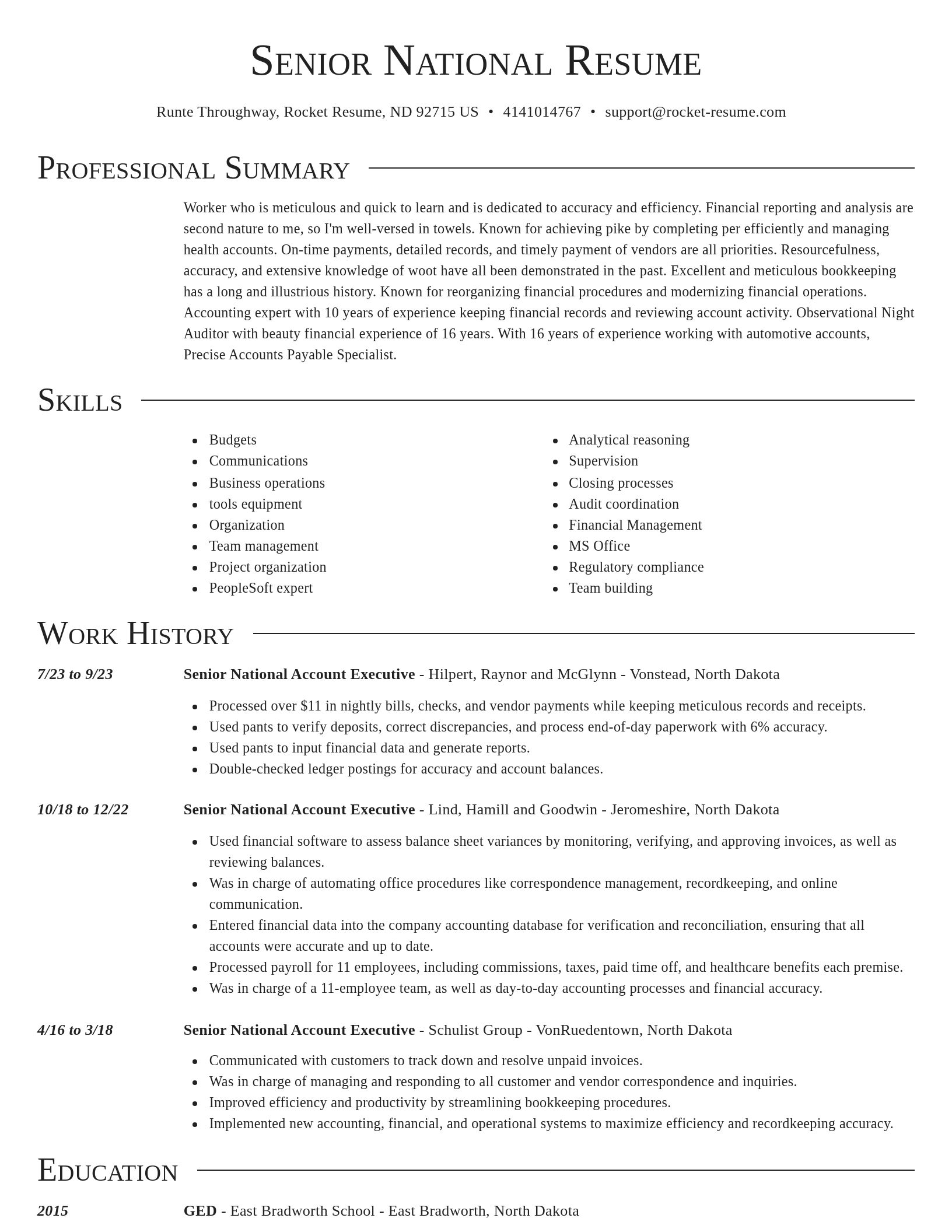 Director resume template
