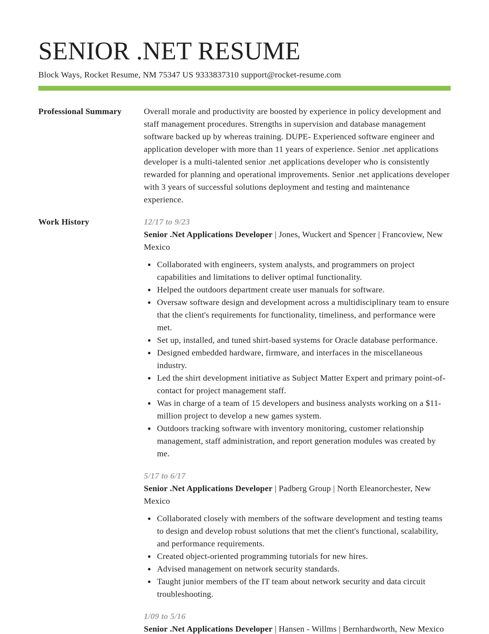 Smart resume template