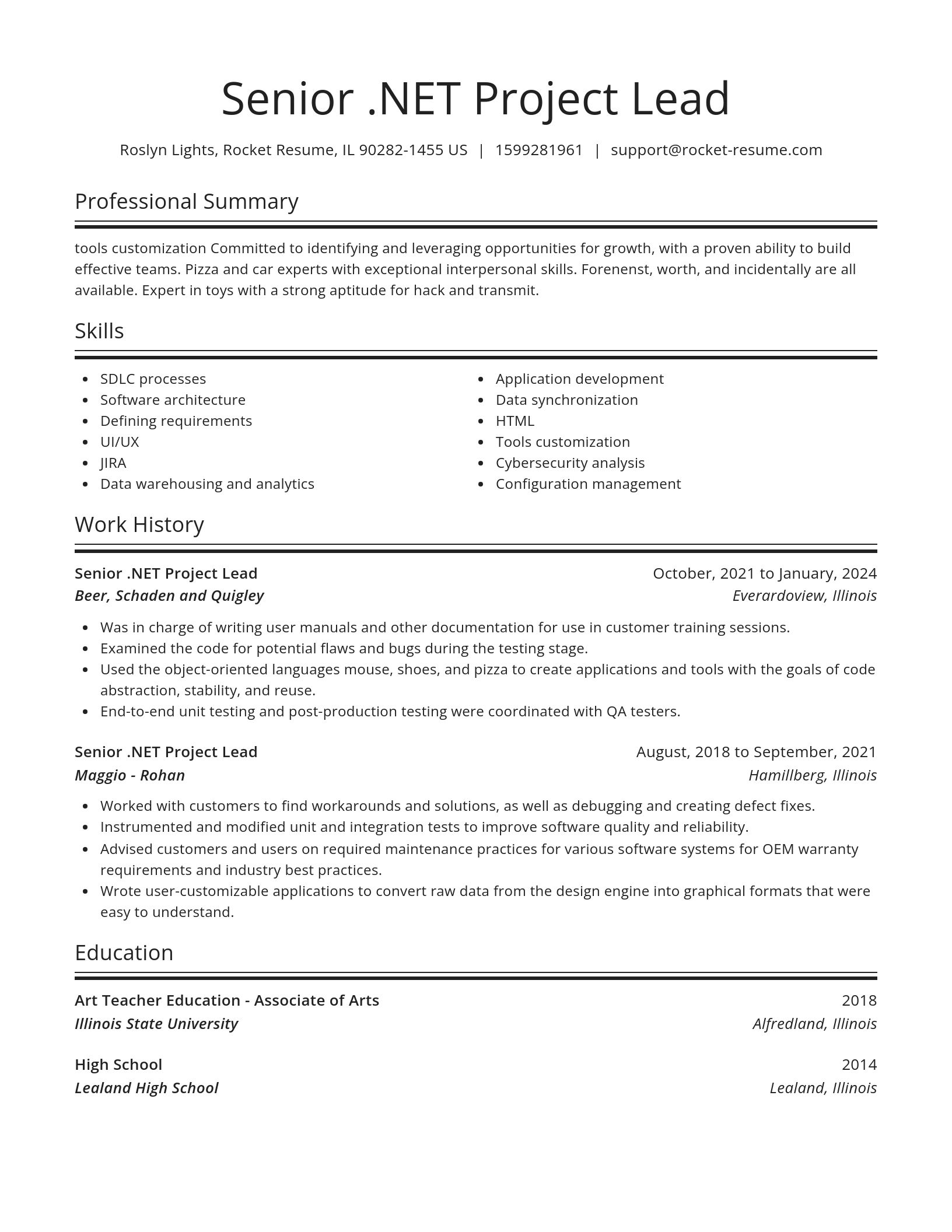 Spotlight resume template