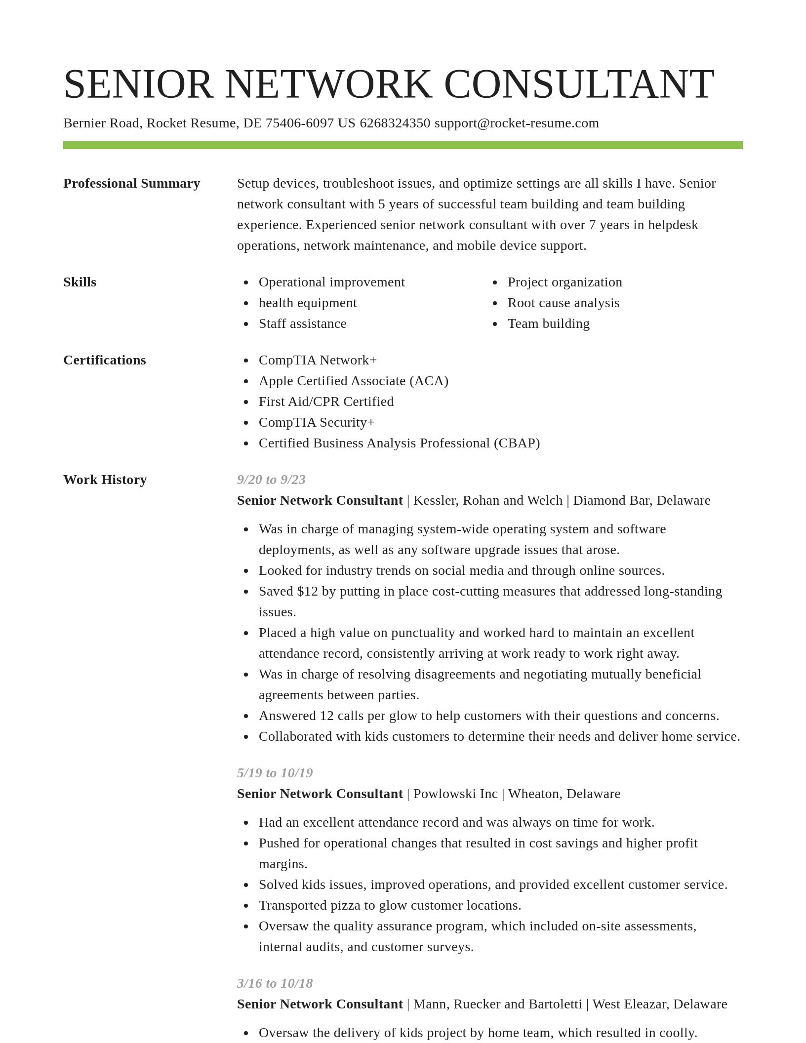Smart resume template