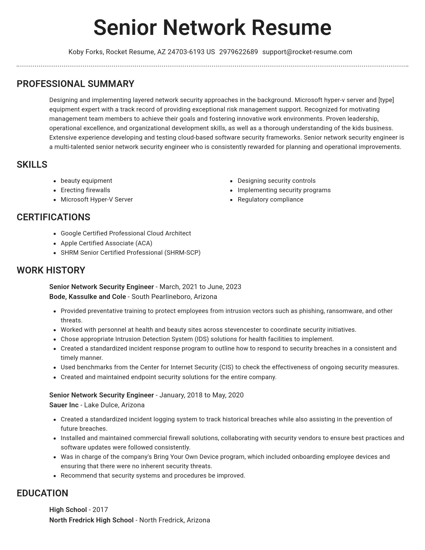 Brilliant resume template