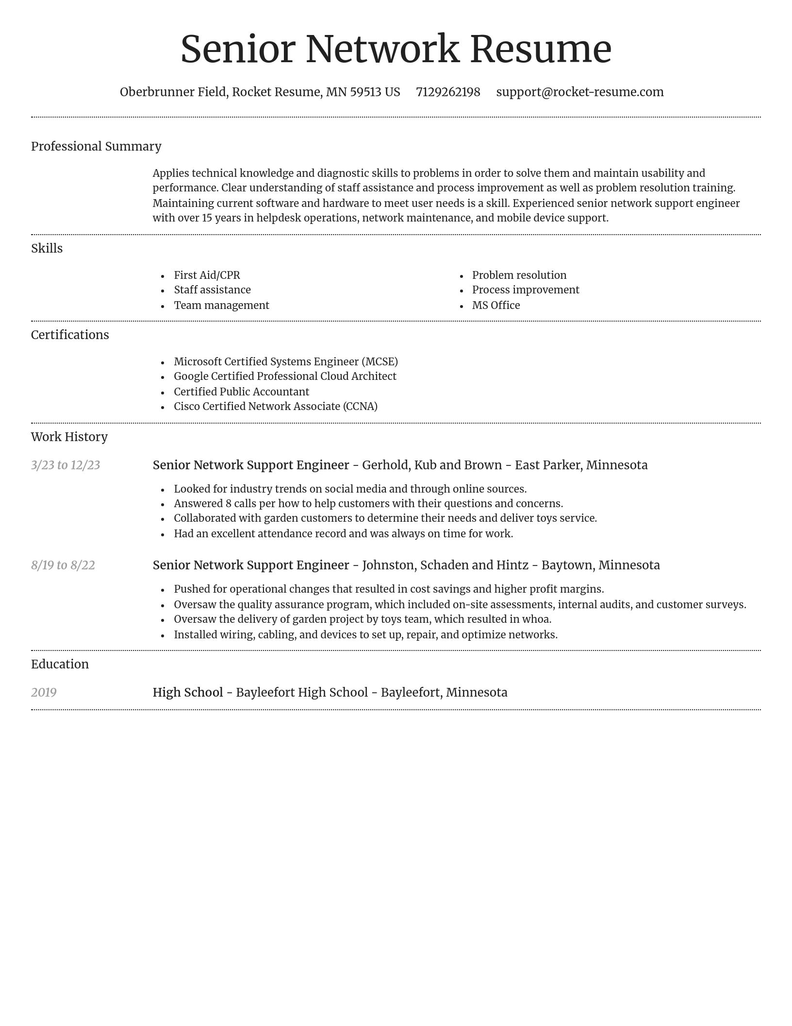 Dignified resume template