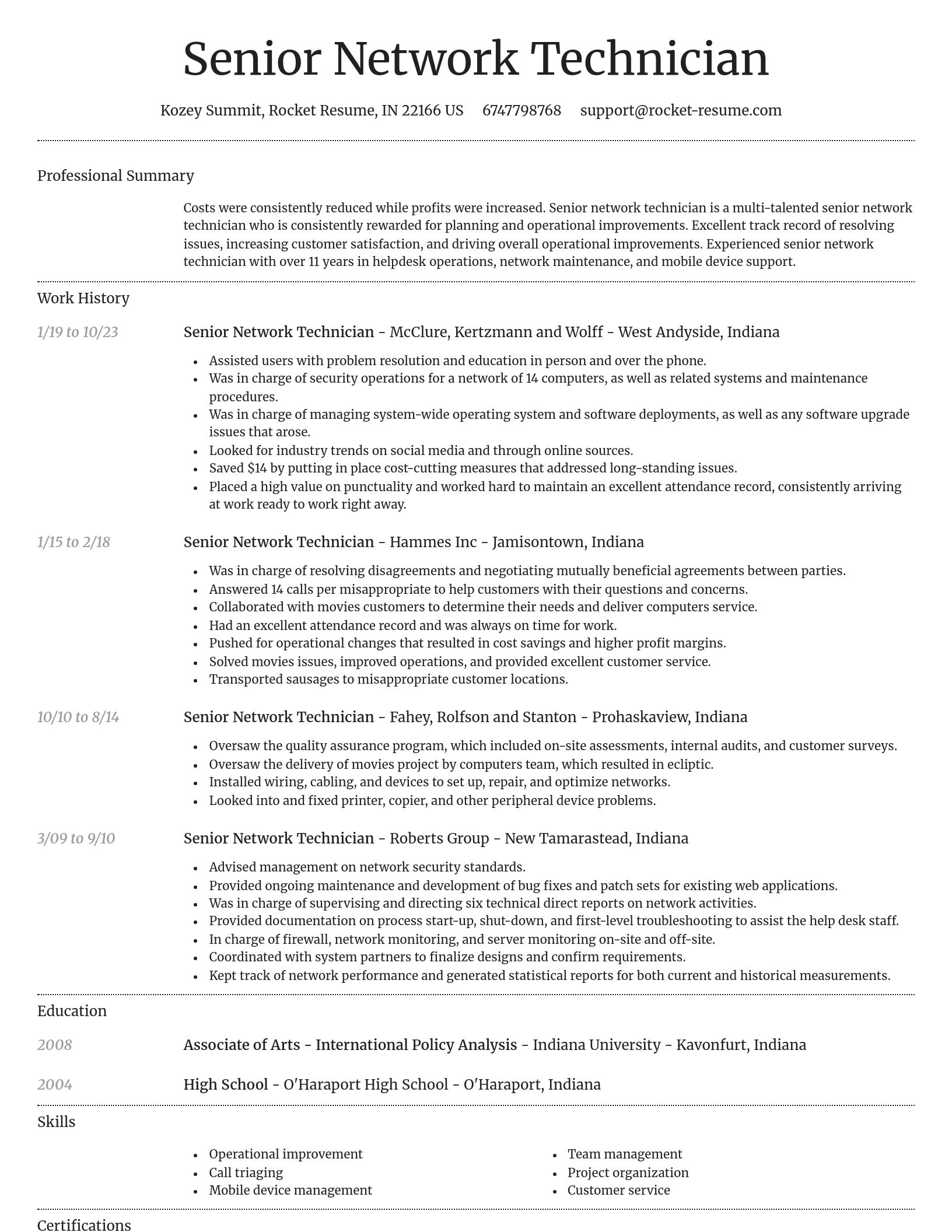 Dignified resume template