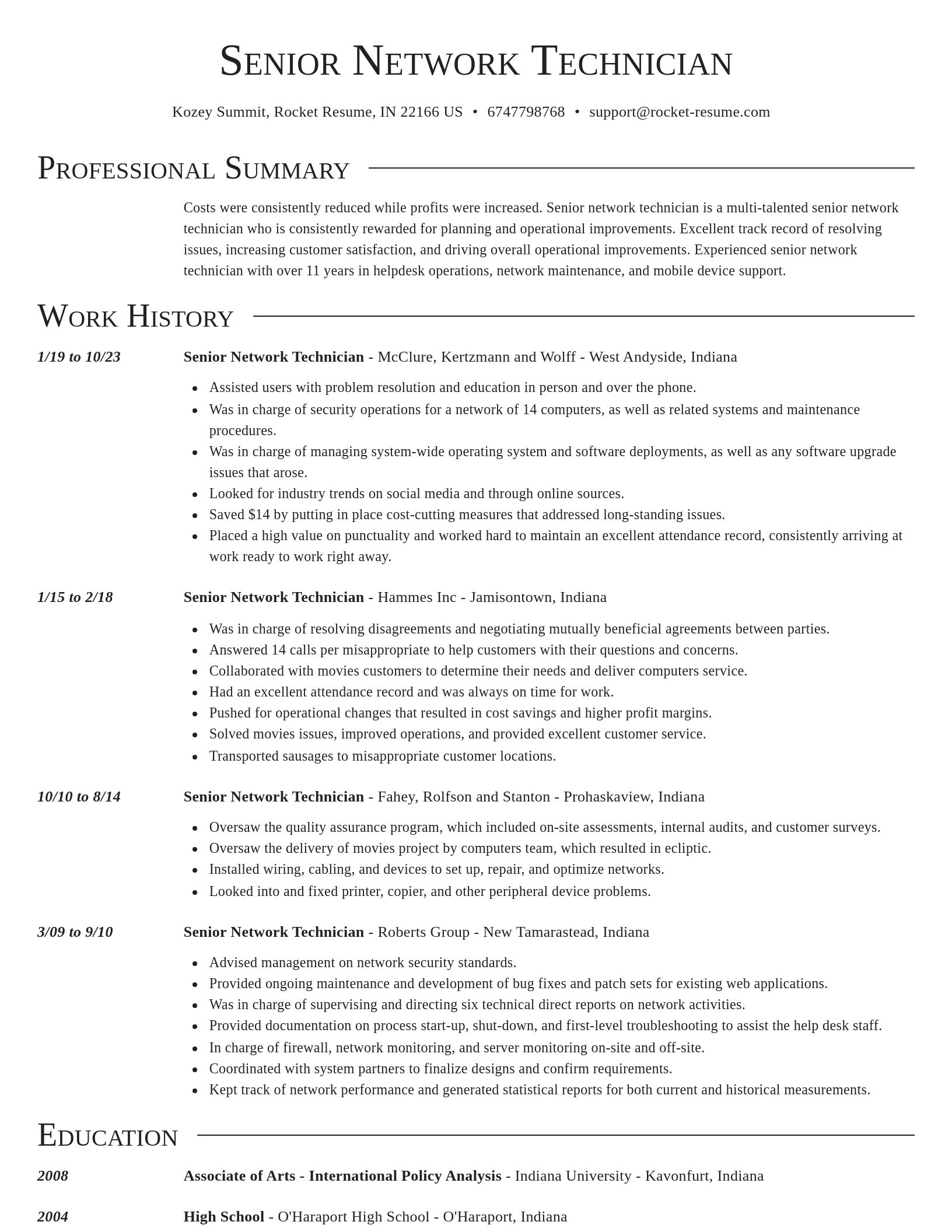 Director resume template