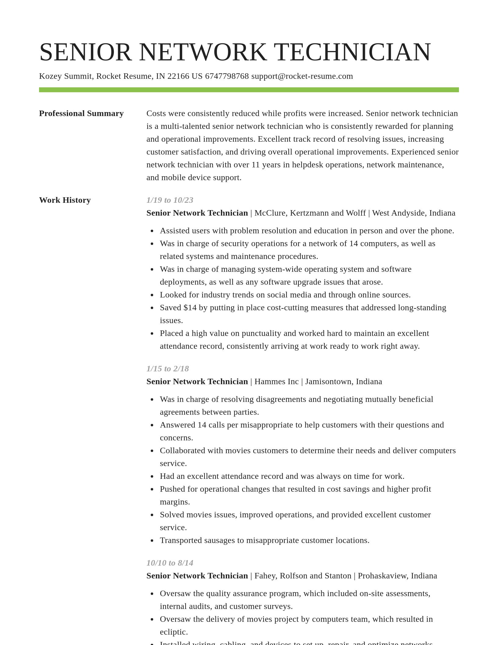 Smart resume template