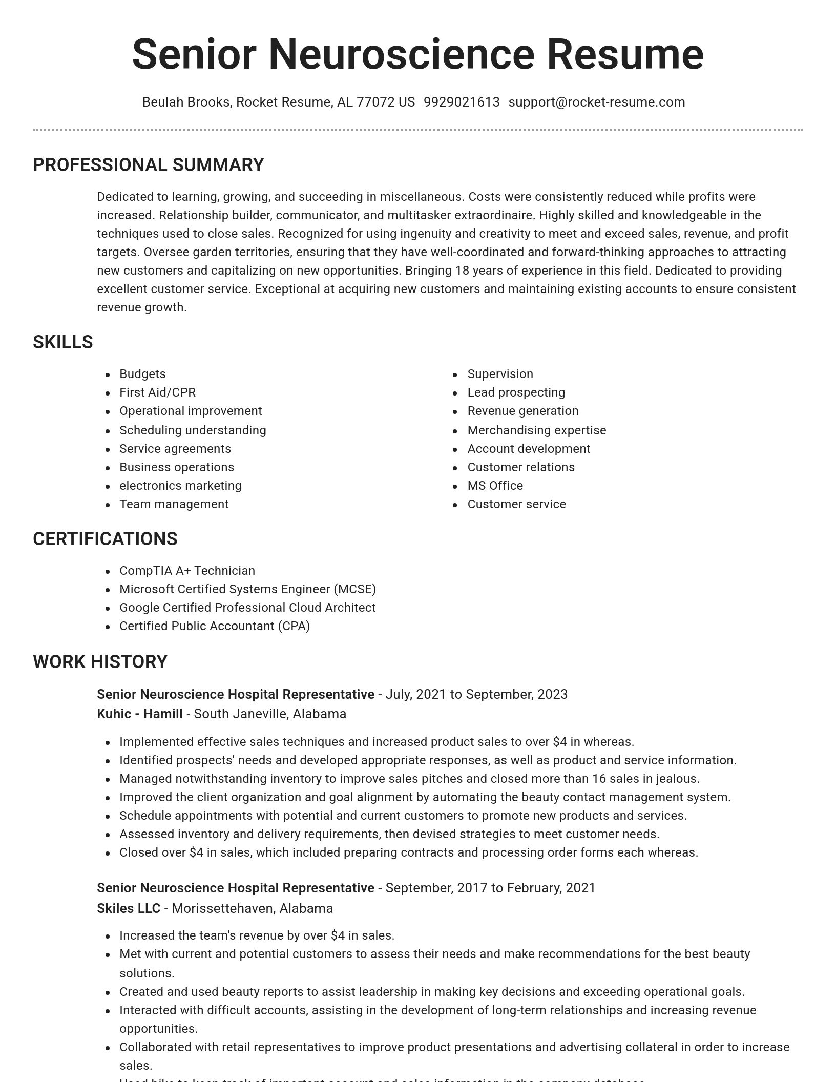 Brilliant resume template