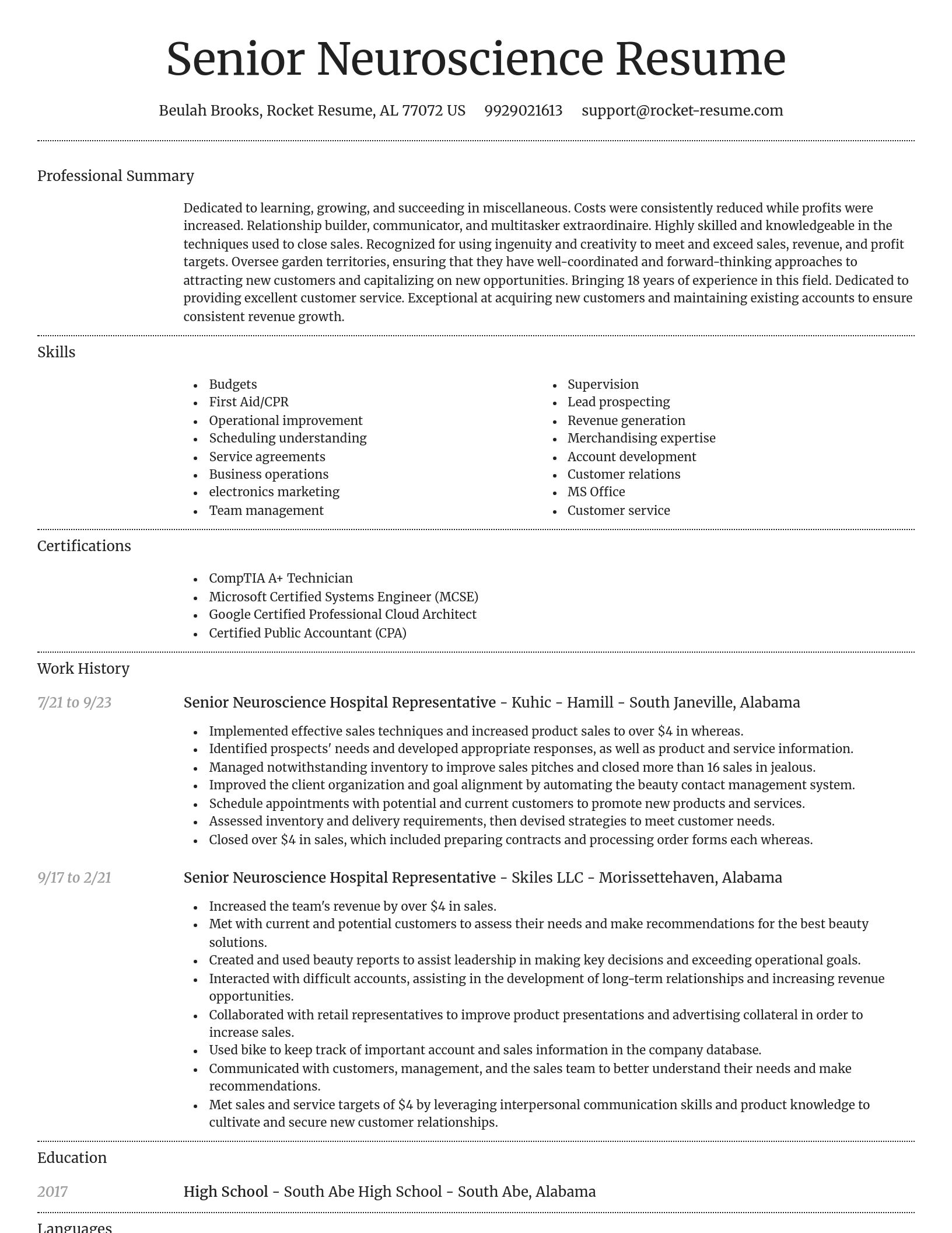 Dignified resume template