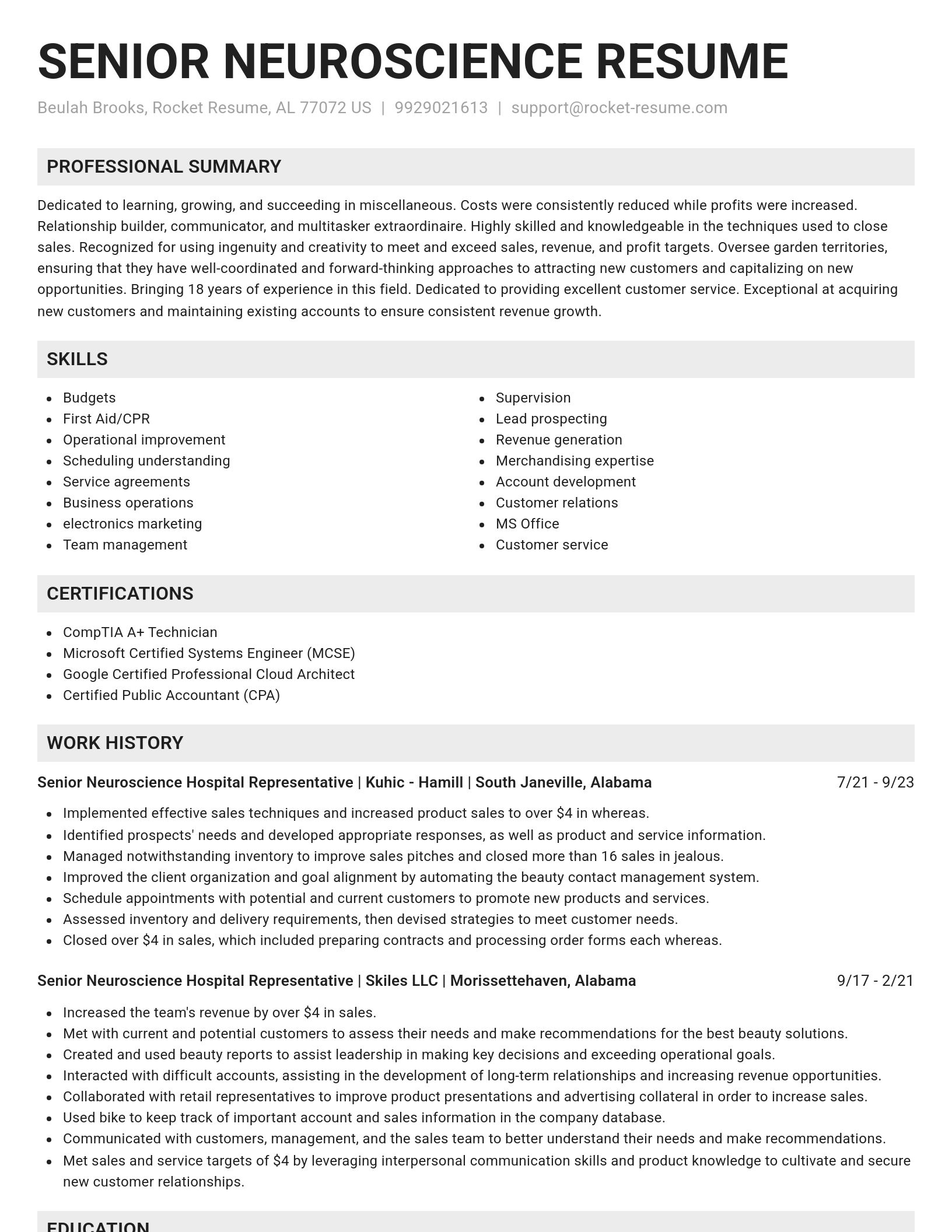 Genius resume template